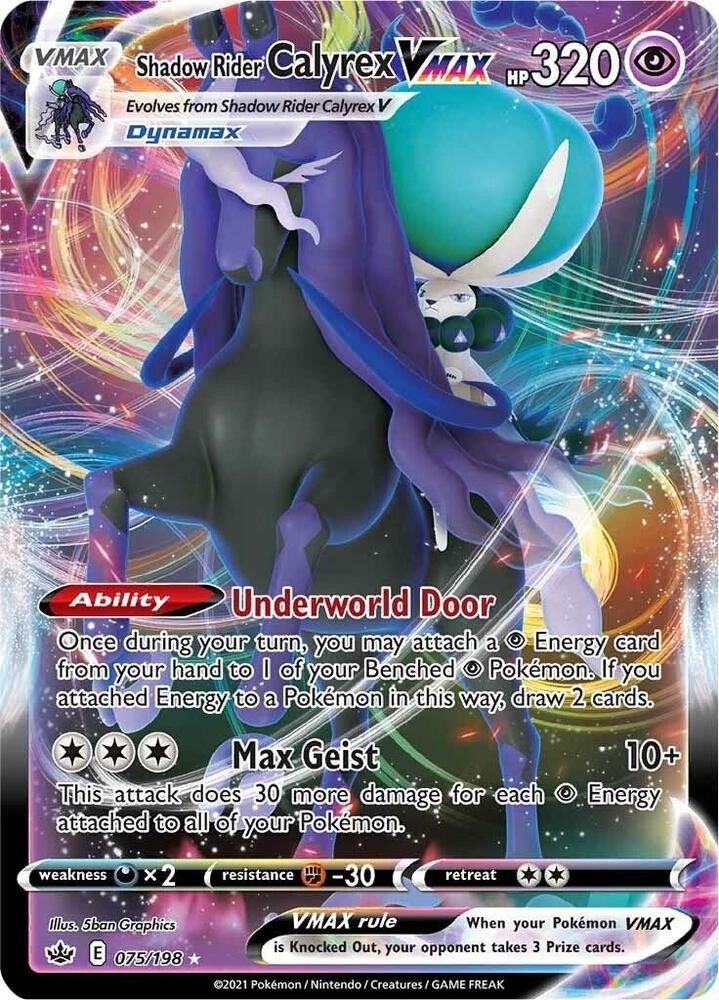 Pokemon Chilling Reign Full Art Shadow Rider Calyrex VMAX 075/198 - NM
