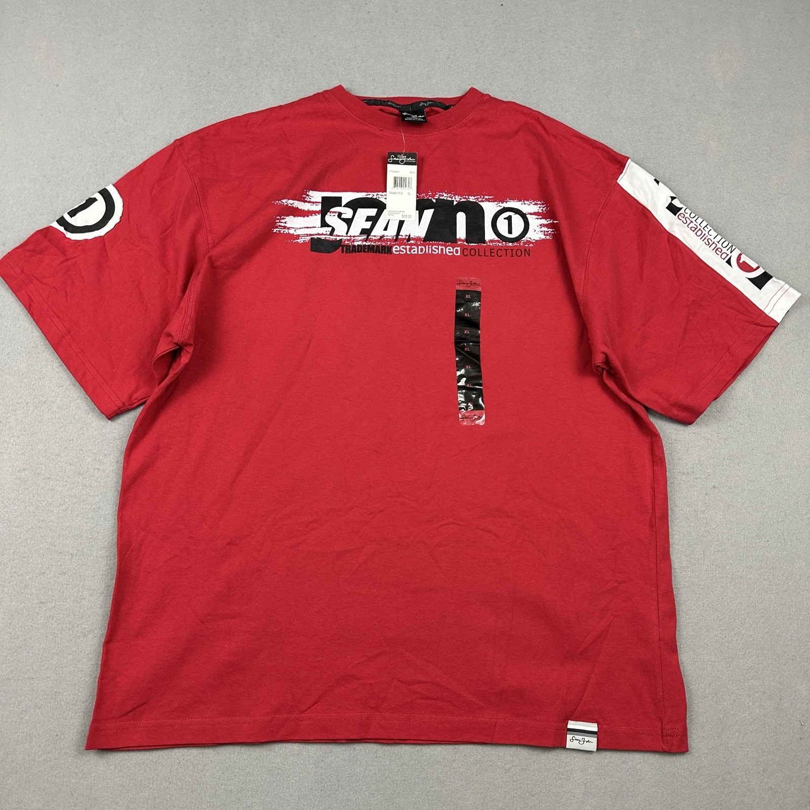 Vintage Sean John Shirt Men Extra Large Red Grand Prix Graphic Y2K Deadstock XL