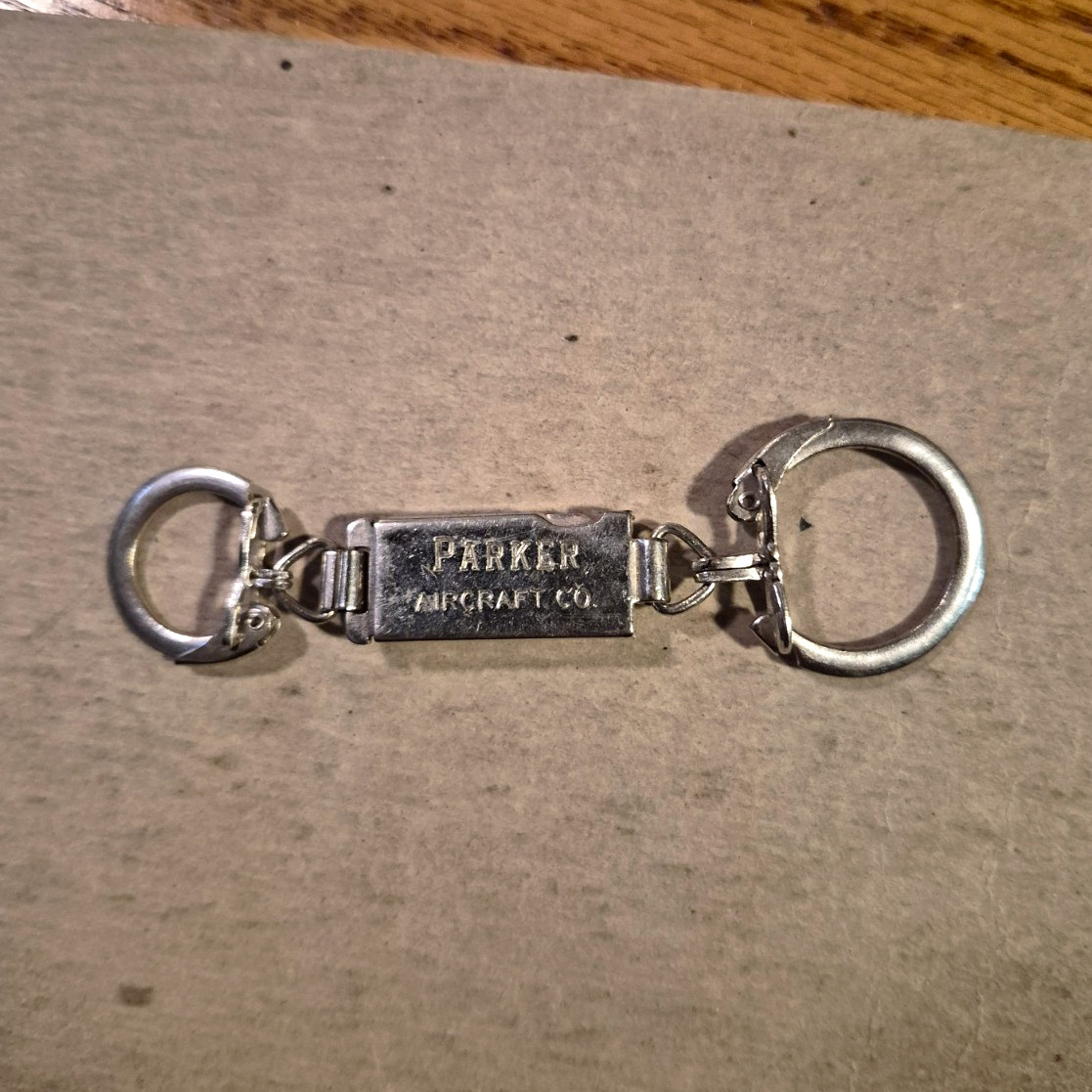 Vintage 1950s Parker Aircraft Co. Detachable Valet Keychain-Aerospace Promo 