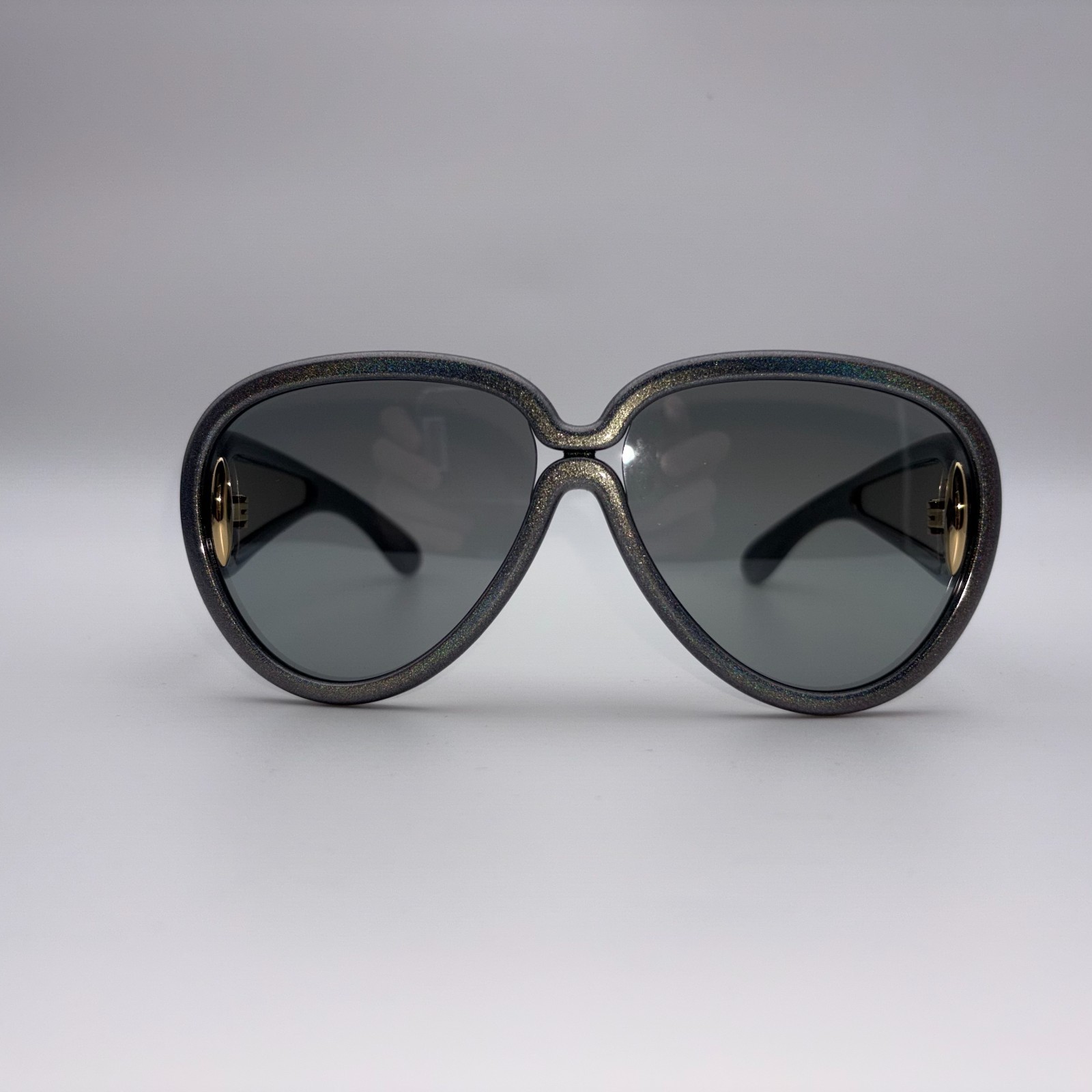 Loewe Paula\'s Ibiza LW40132I 05X Sparkle Metallic Grey Blue Mirror Sunglasses