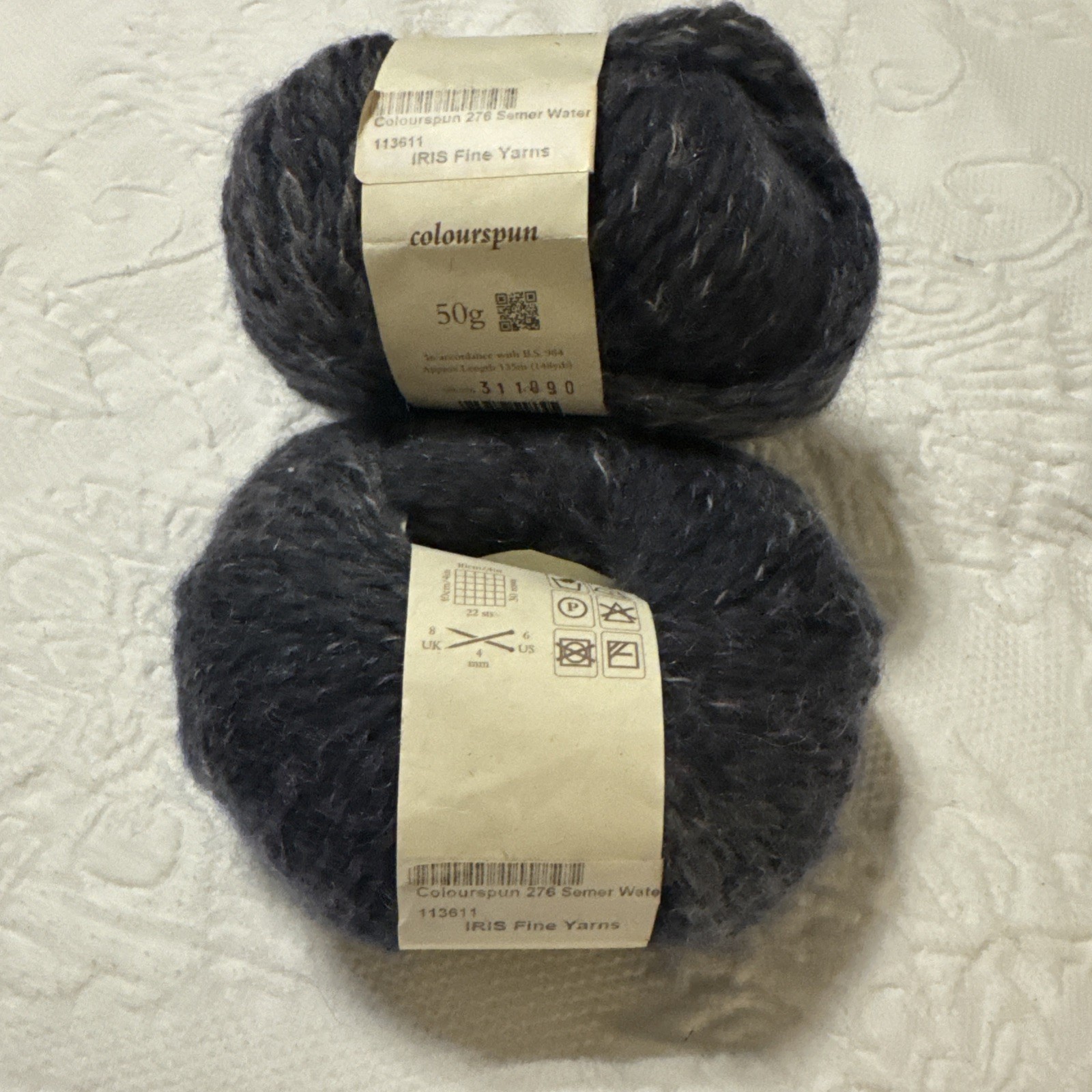 ROWAN COLOURSPUN YARN COLOR 276 Semer Water 50g Ea Lot of 2 Blue-gray