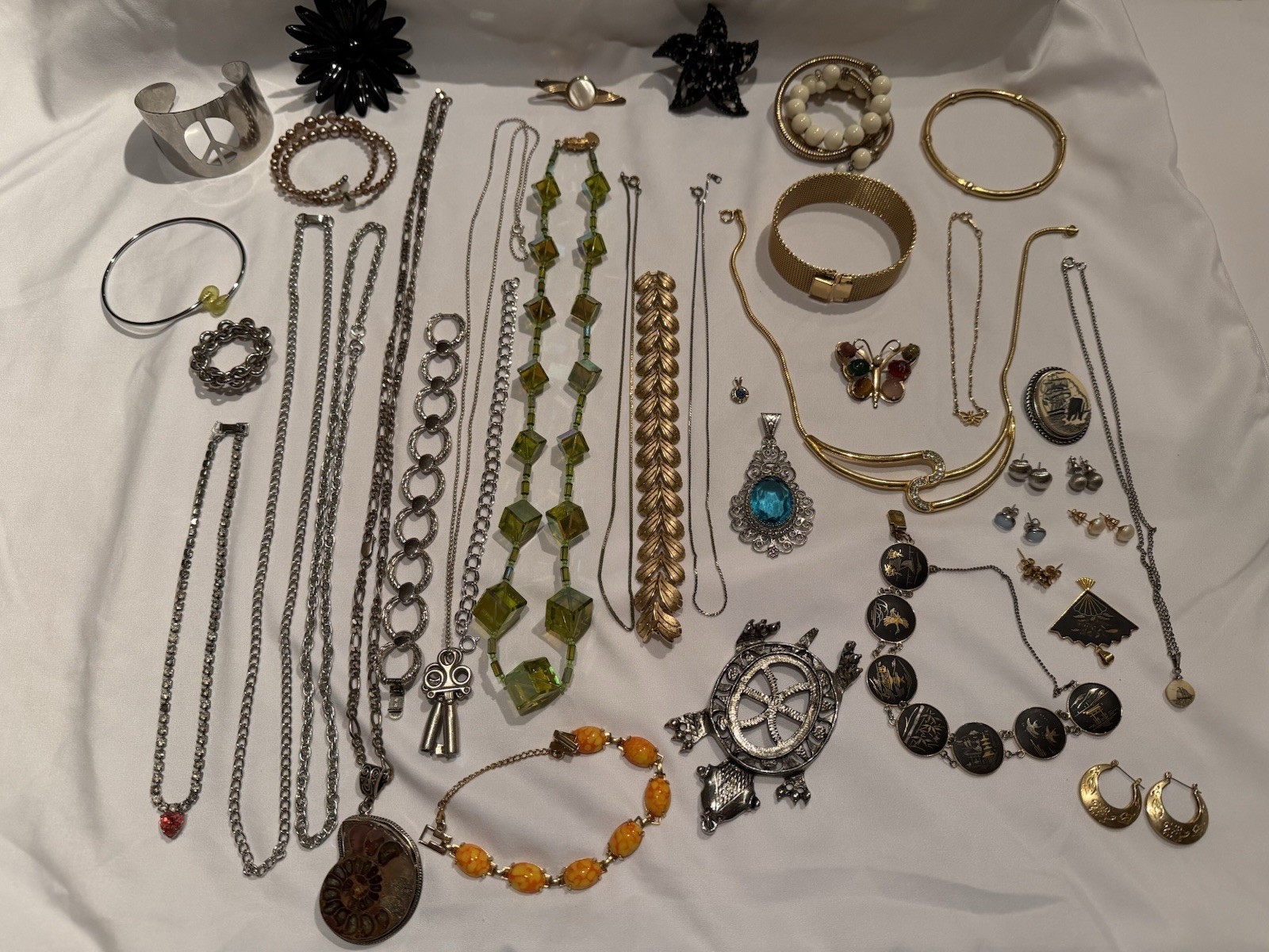 Vintage Lot of Women’s Costume Jewelry 1960’s-1970’s, some signed. *Bonus Gift*