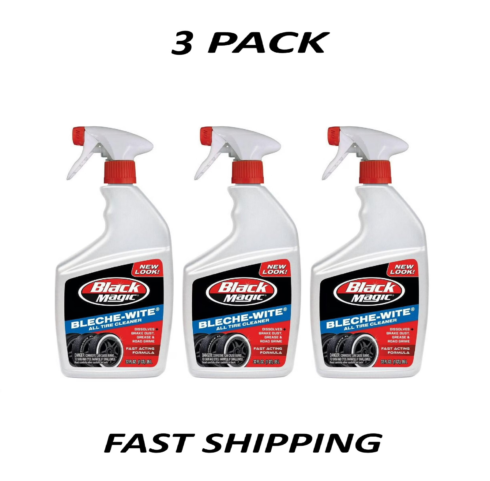 (3 pack) Black Magic Bleche-Wite Tire Cleaner, 120066 - 32 oz.
