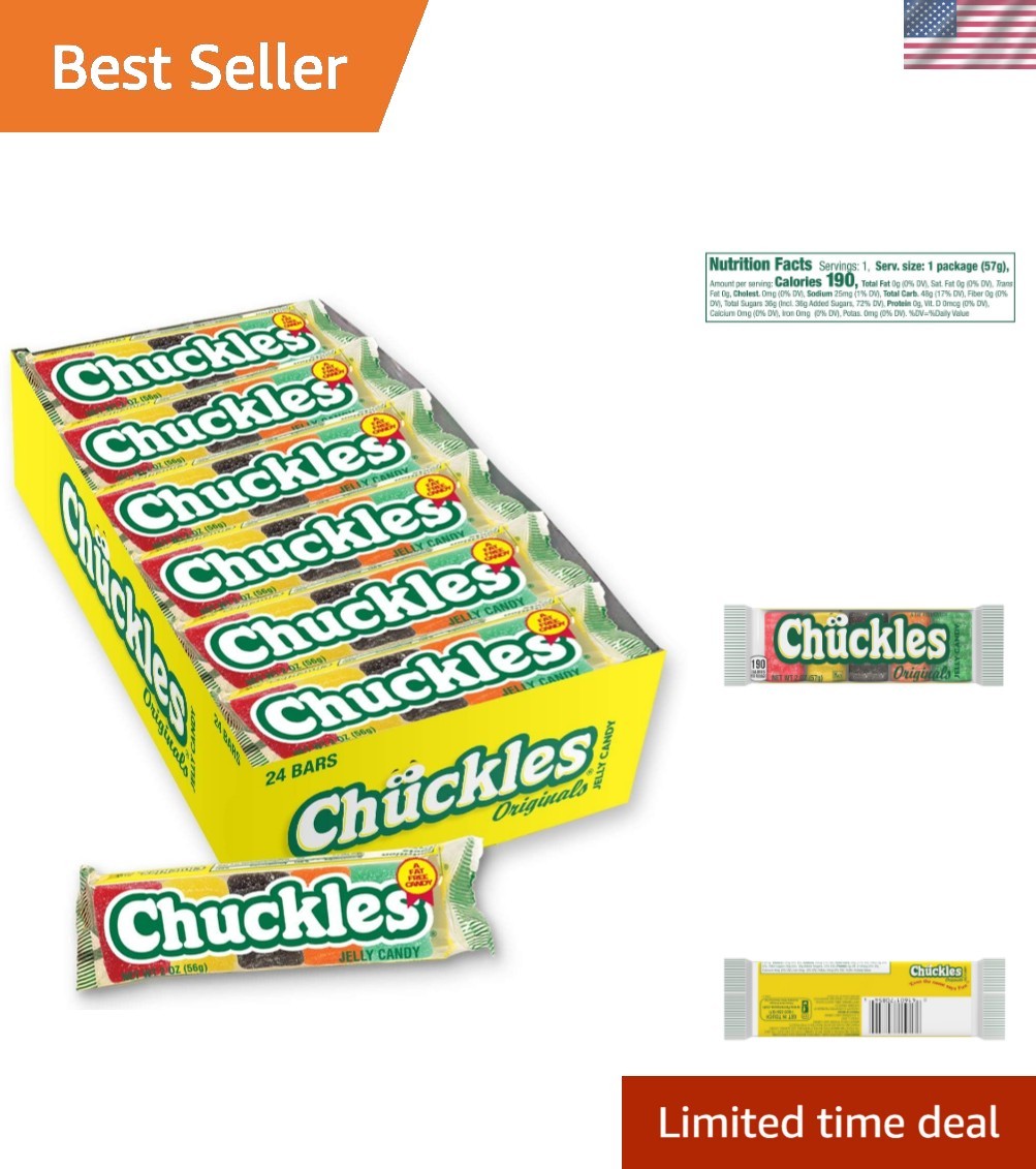 Indulge in Classic Chuckles Jelly Candy - 24 x 2 oz Bars of Fruity Nostalgia
