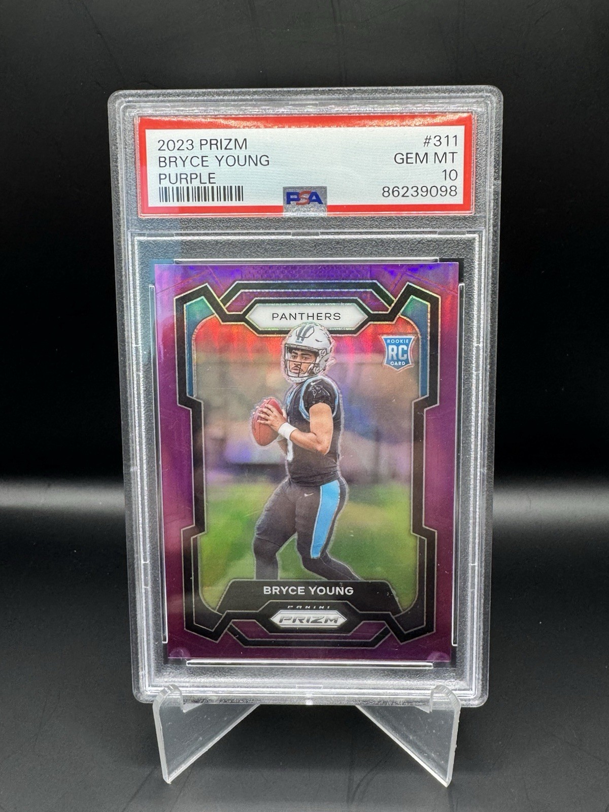2023 Panini Prizm Bryce Young Panthers #311 Purple Prizm /125 PSA GEM MINT 10 RC
