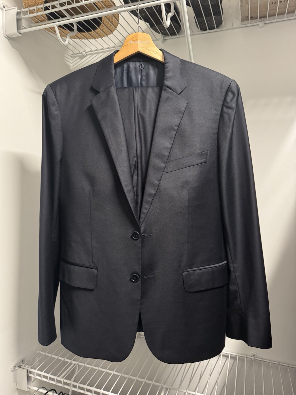 Casa Espana Bespoke Navy Suit 38/40s 32/27 Loro Piana Fabric Super 160’s Wool