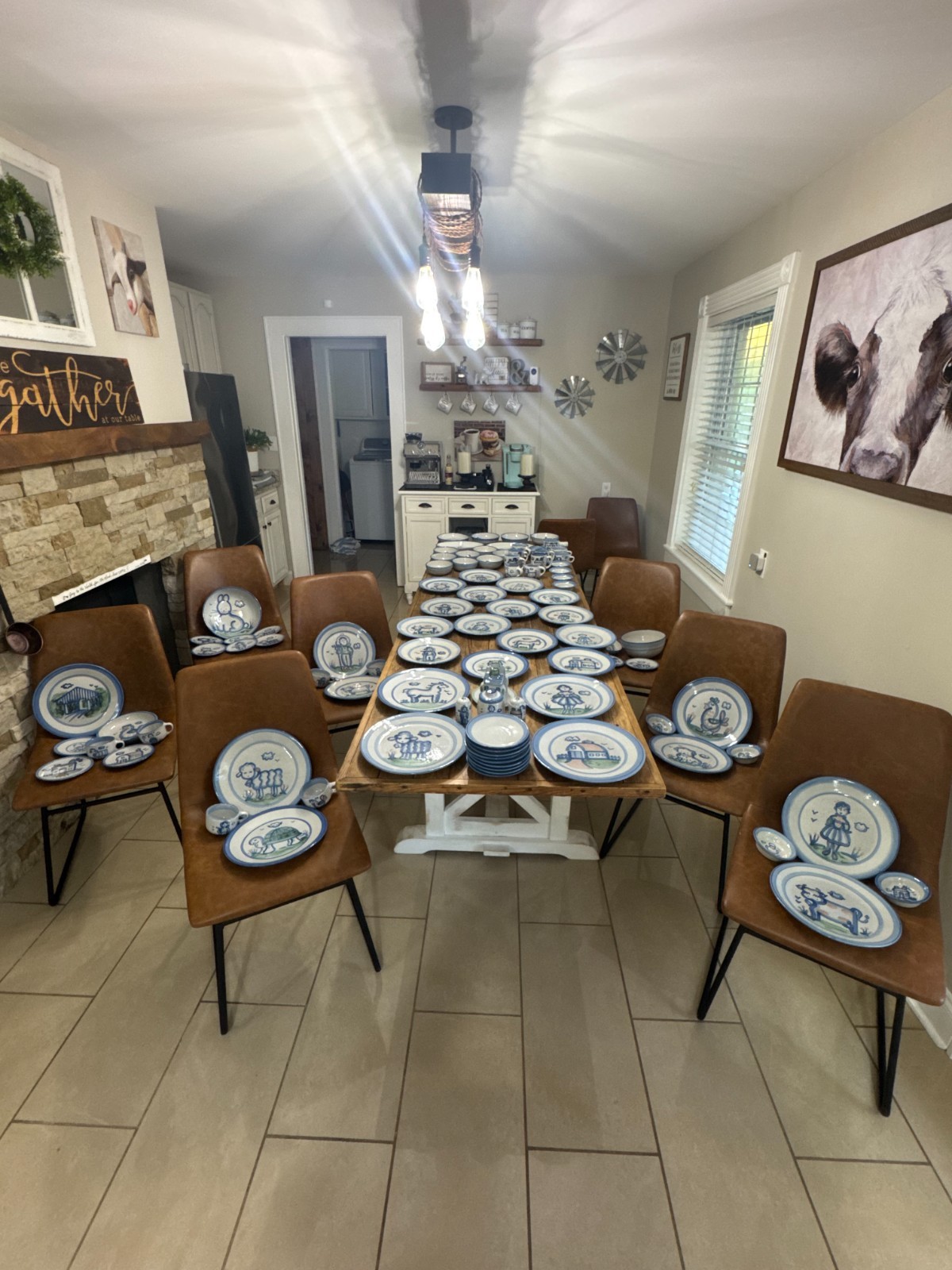 98-Piece M.A. Hadley Farm Collection — Vintage Pottery Dinnerware — Plates, Bowl