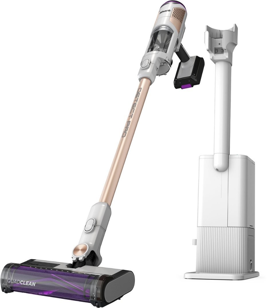 Shark R-IW3511 DirtDetect Pro Cordless Stick Vacuum, White/Brass - Certified