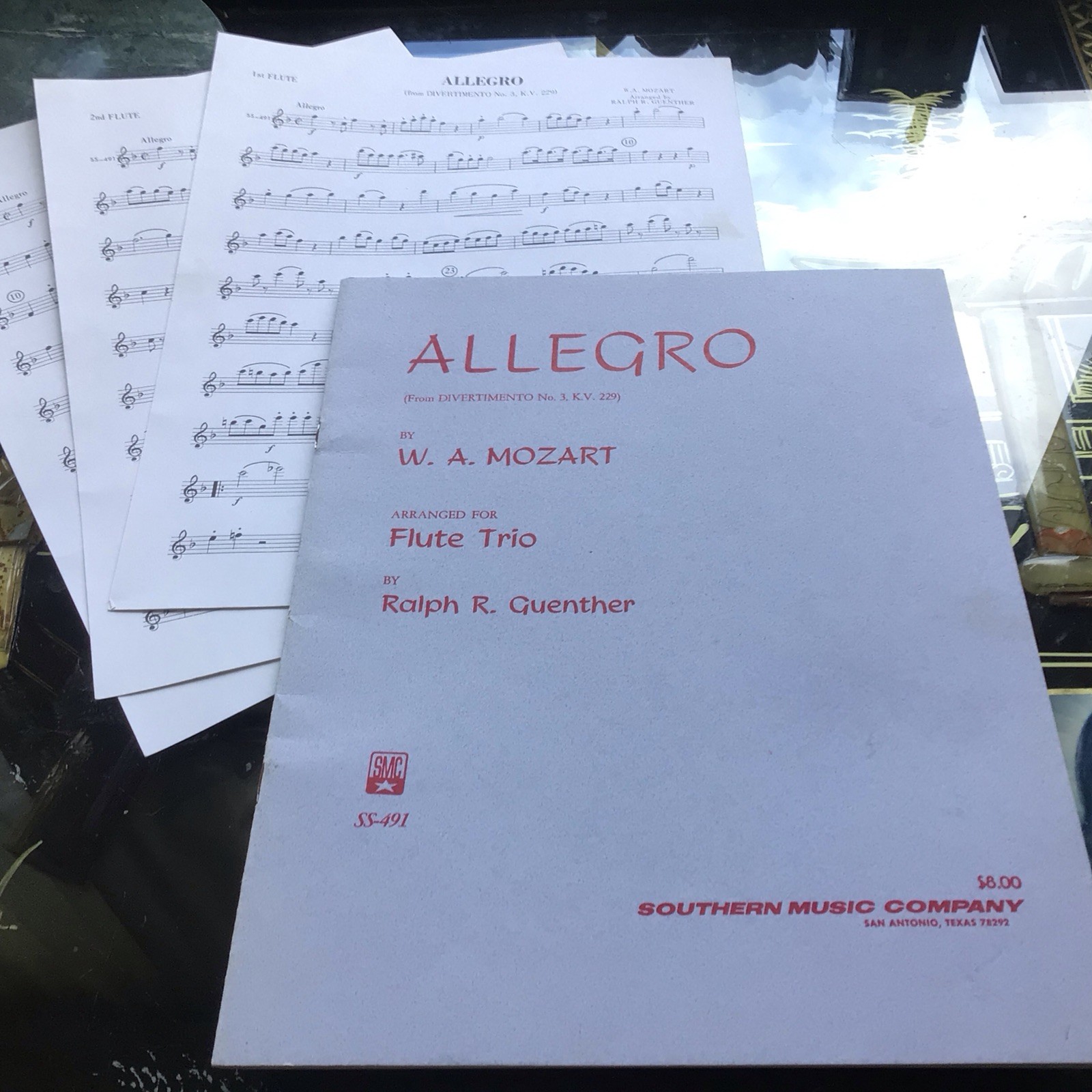 Allegro Flute Trio W A Mozart. By Ralph Guenther Southern Music Co Allegro Flute Trio W A Mozart. By Ralph Guenther Southern Music Co