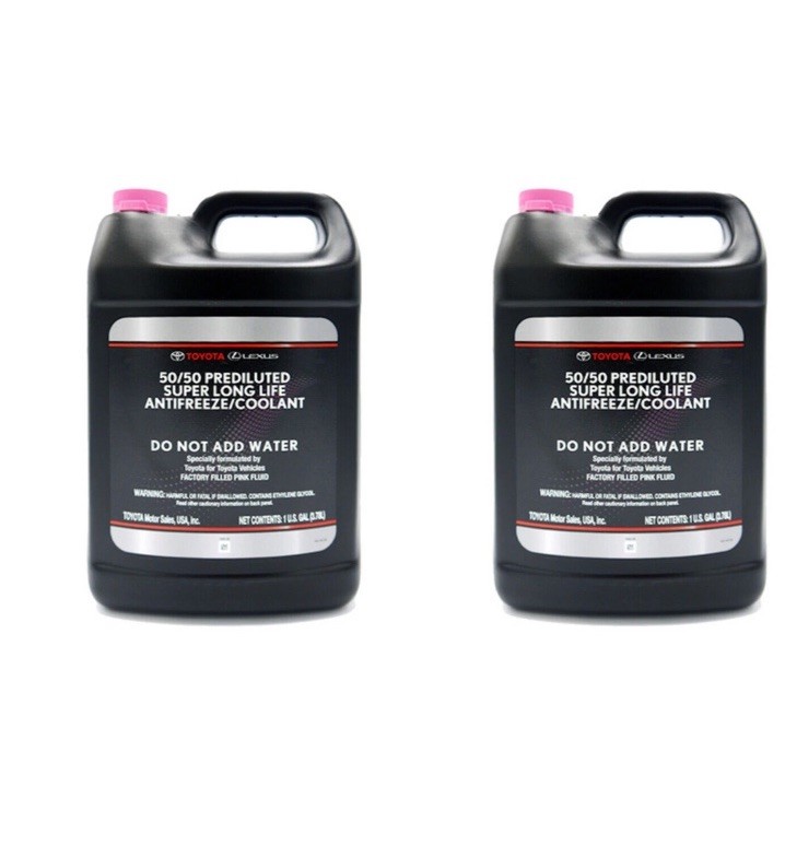 ⛽️⛽️2 Gallons Super Long Life 50/50 Pink Antifreeze Coolant for Toyota-Lexus OEM