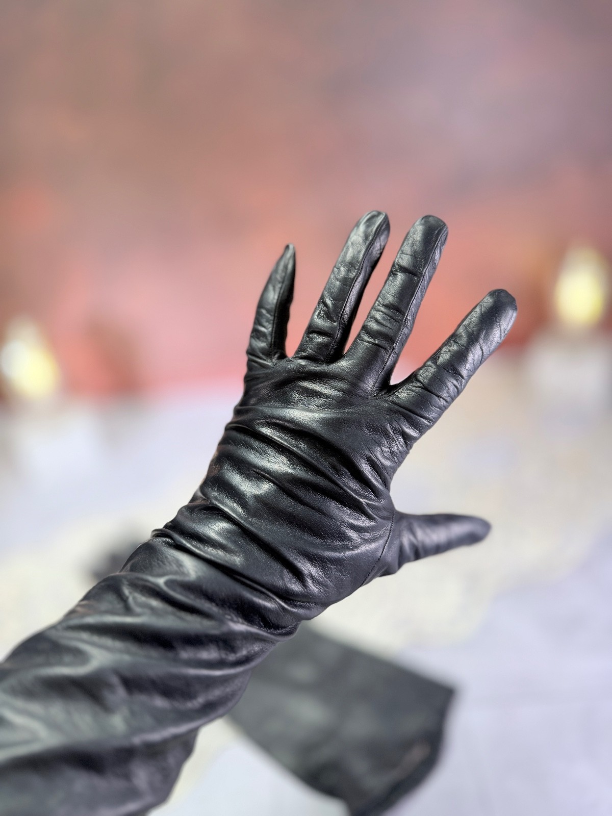 Vintage Caresskin by Superb Black Leather Gloves Size 7 Very Soft