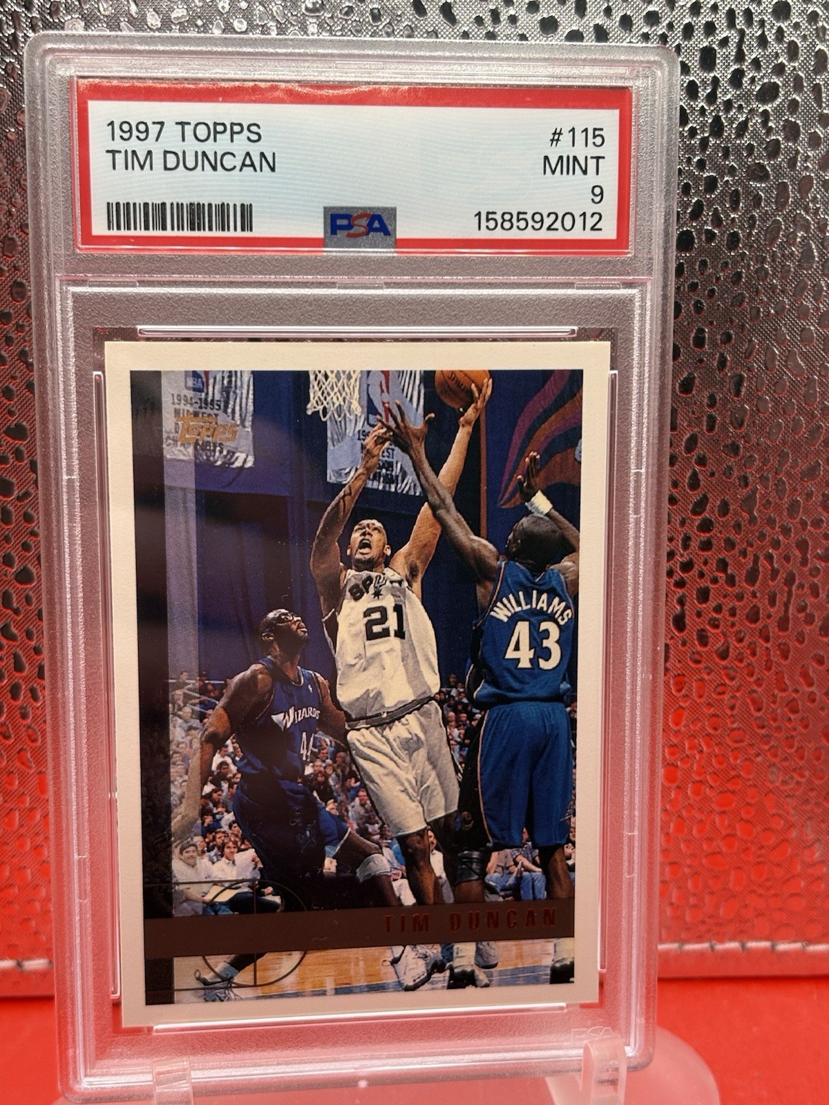 Topps 1997 Topps Tim Duncan Spurs #115 PSA 9 Graded Basketball Card