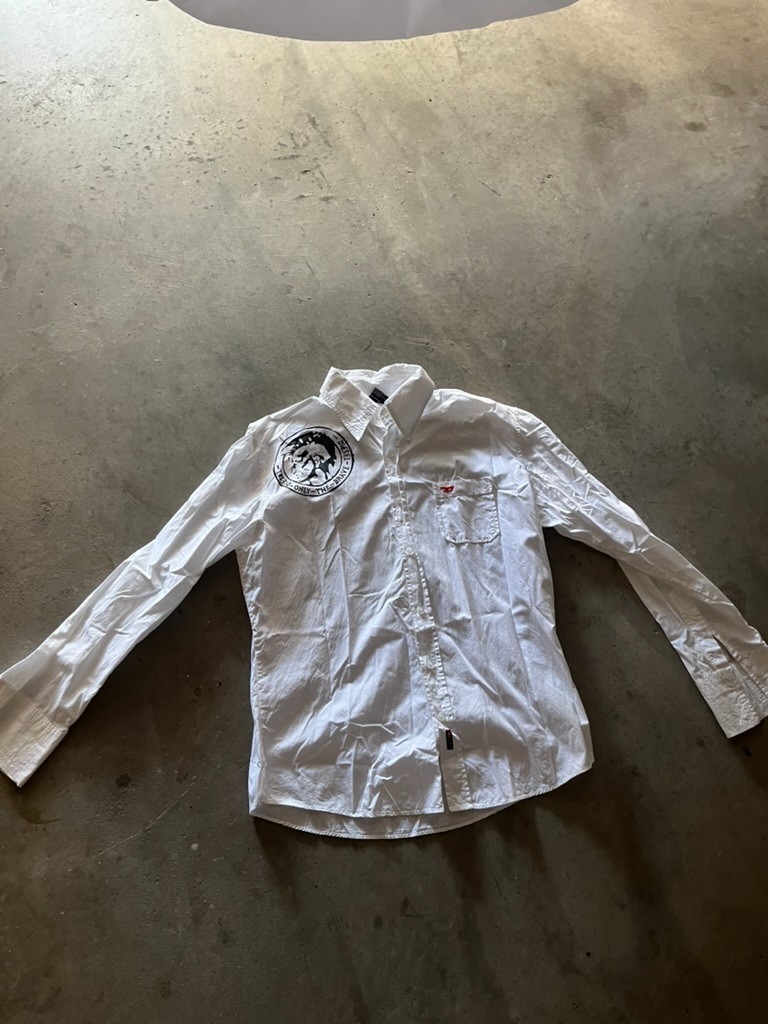 Diesel Only the Brave White Graphic Button-Up Shirt