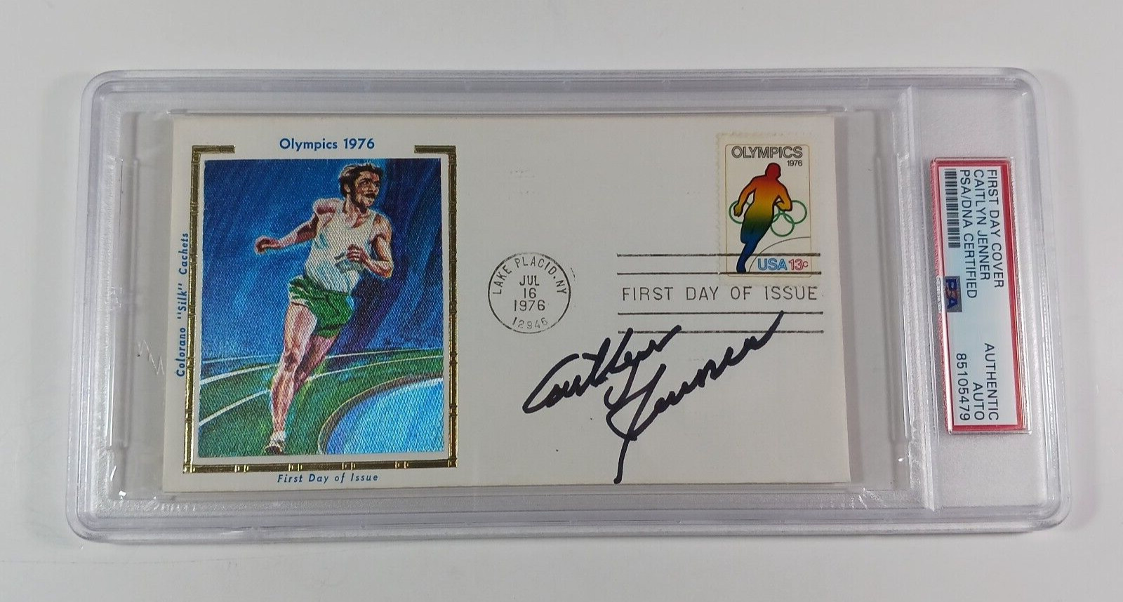 Bruce Jenner Caitlyn Jenner Signed 1976 First Day Cover USA Olympic Champion PSA