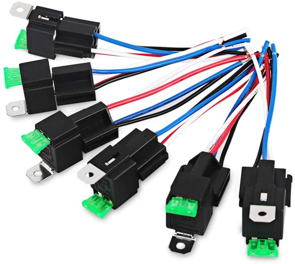 Sky High Car Audio - 30A Fused Relay with 4-Pin Harness (6 Pack) 