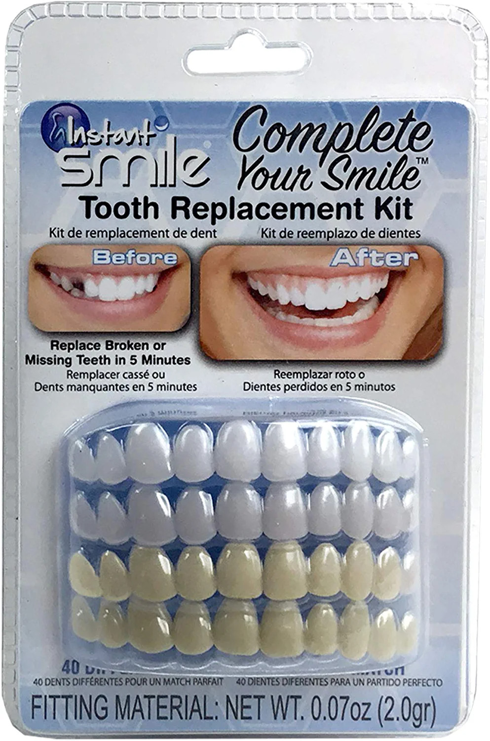 Instant Smile Complete Your Smile Tooth Replacement Kit fix missing teeth