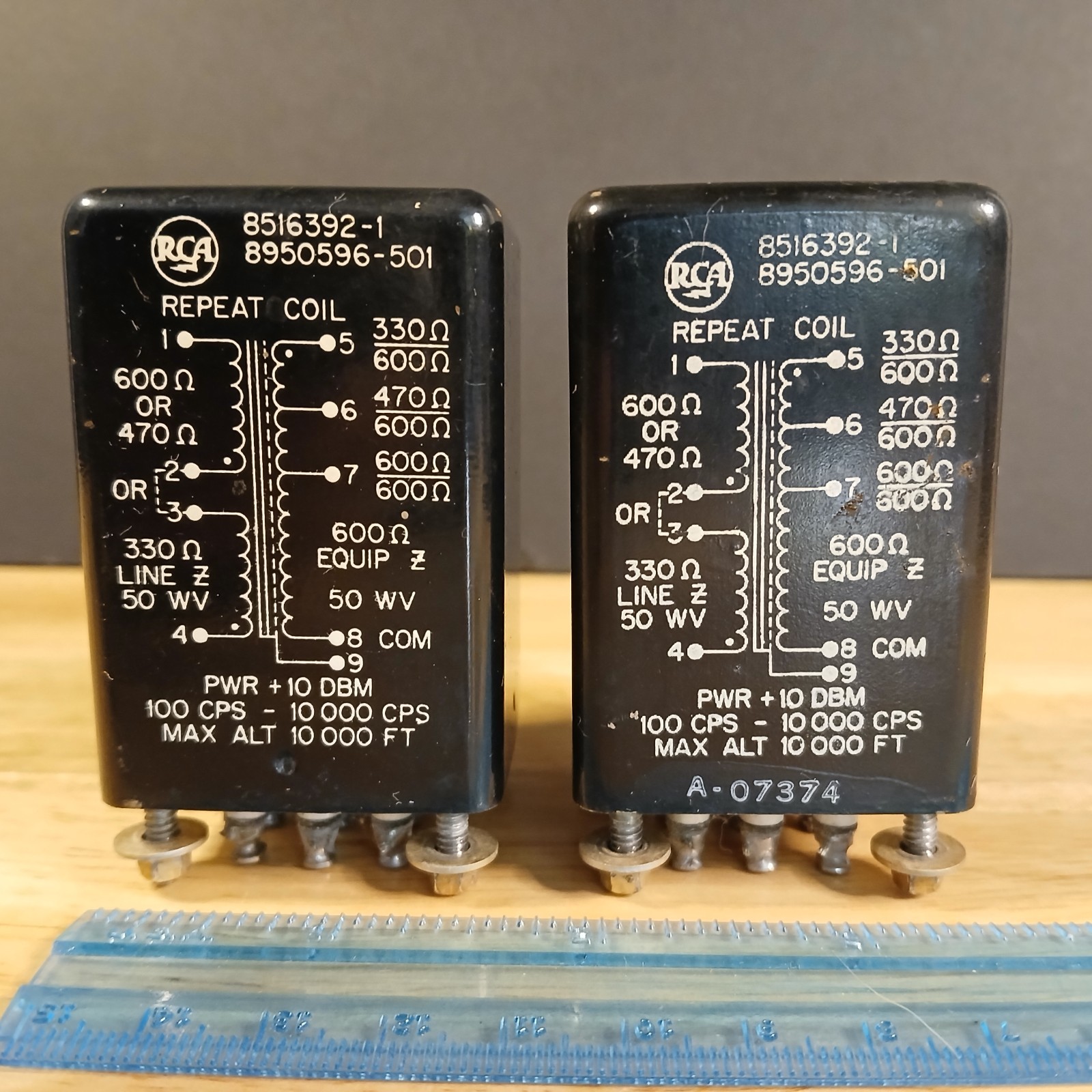Matching Pair 1950\'s RCA 8516392-1 Audio Input Transformers Brass Hardware 1.5\