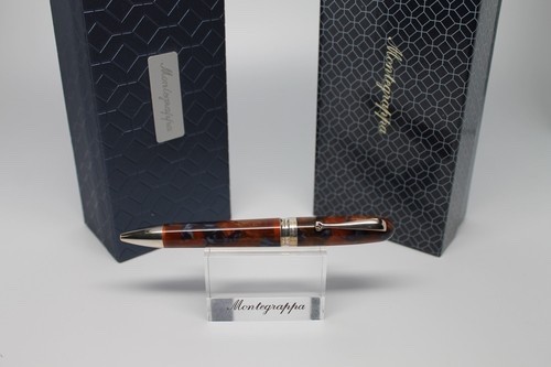 MONTEGRAPPA LIBERTY LAPIS LARGE BALLPOINT PEN SILVER TRIM W/ BOX