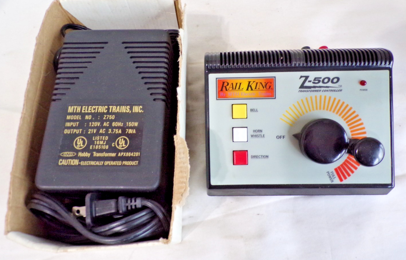 MTH Rail King Z-500 CONTROLLER & MTH Z-750 TRANSFORMER - Tested - See Below - LT