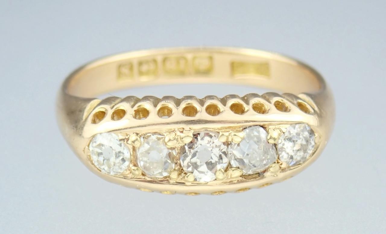 Fine Antique Art Deco 18K Gold BH JOSEPH Mine Cut Diamond Engagement Ring Sz 6.5