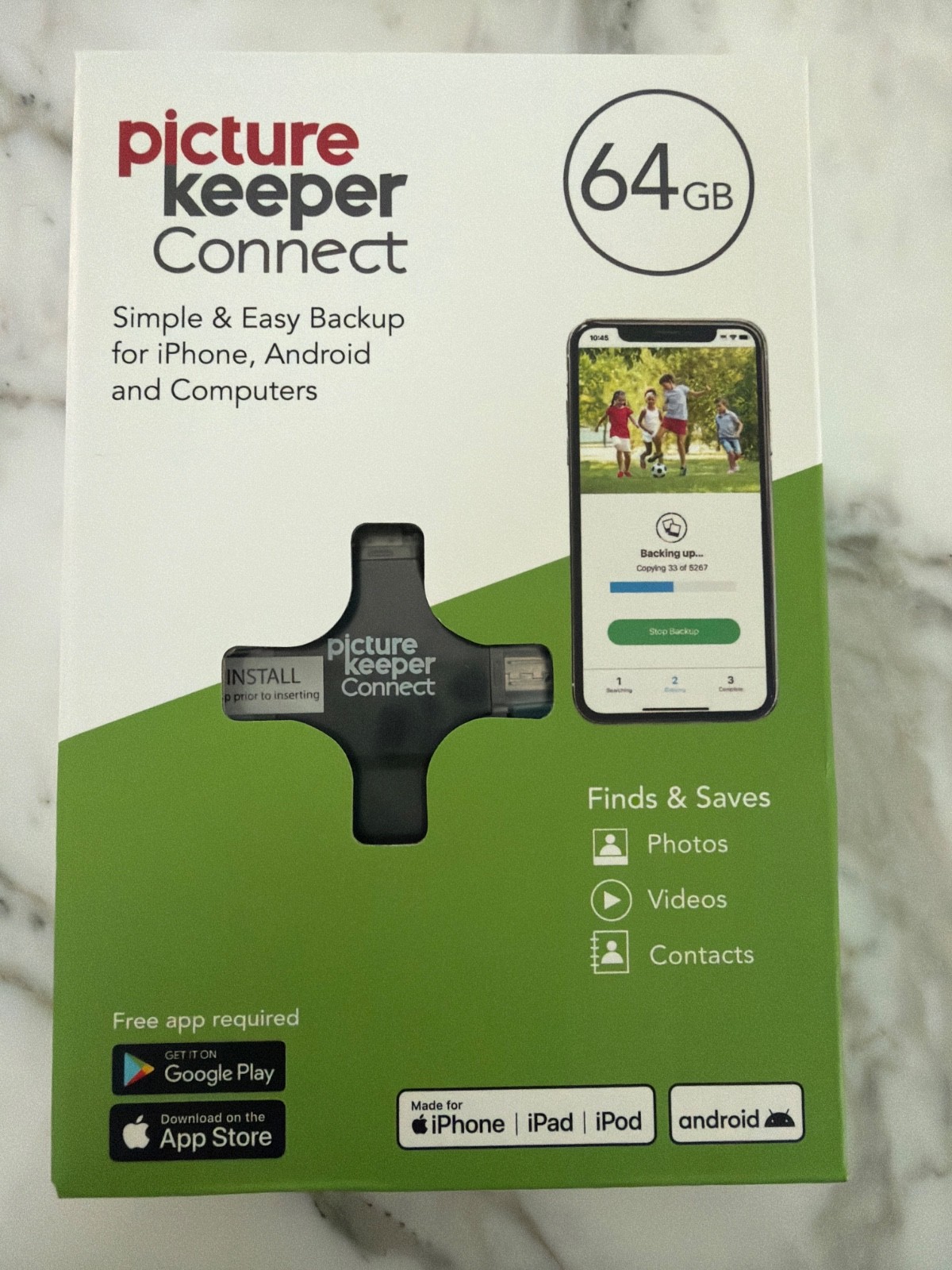 Picture Keeper Connect Back Up iPhone,  Android & Computers 64GB Turquoise NIB