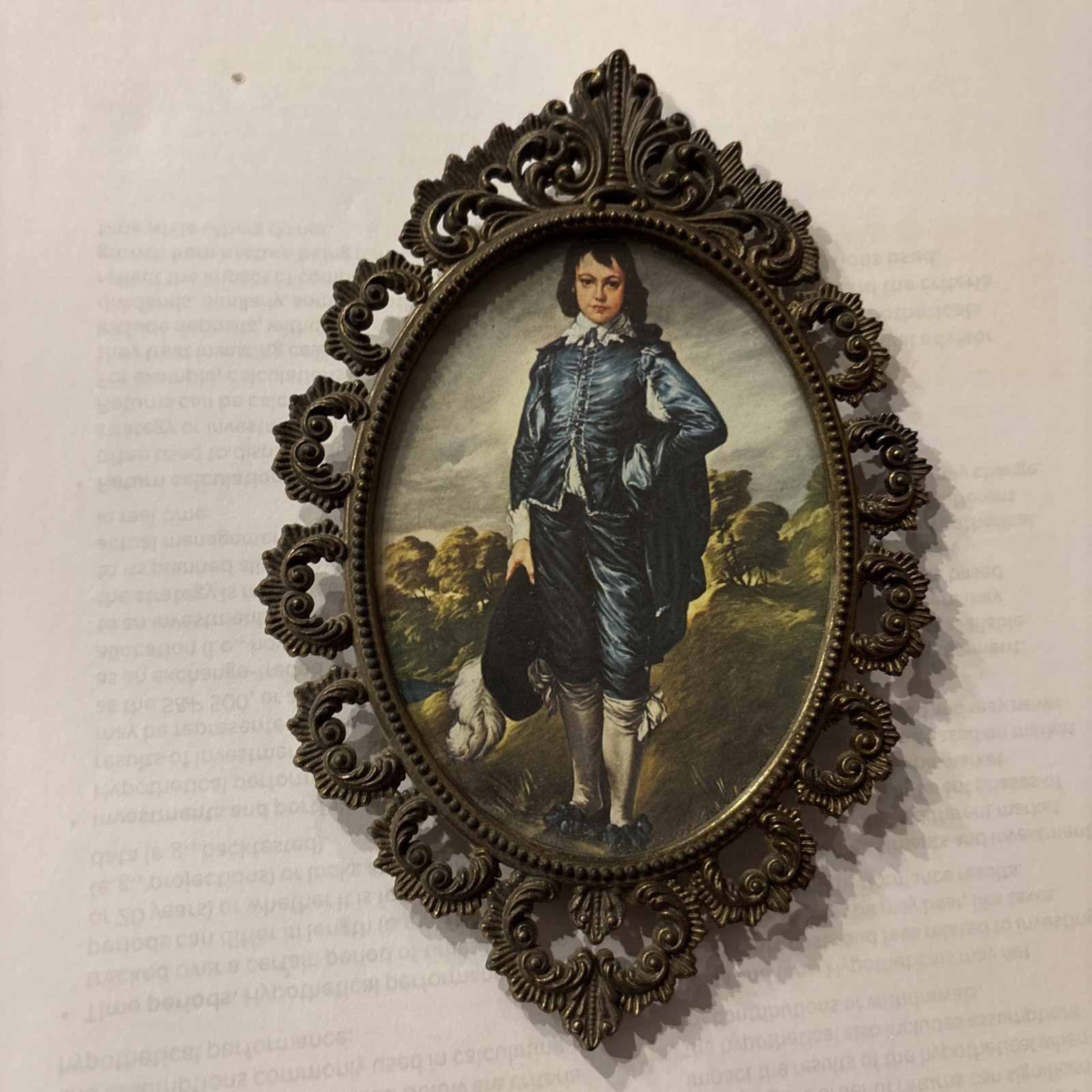 Vtg Picture Framed Victorian Italy 7.0” x 4.5” Ornate Blue Boy Wall Hanging Vtg Picture Framed Victorian Italy 7.0” x 4.5” Ornate Blue Boy Wall Hanging