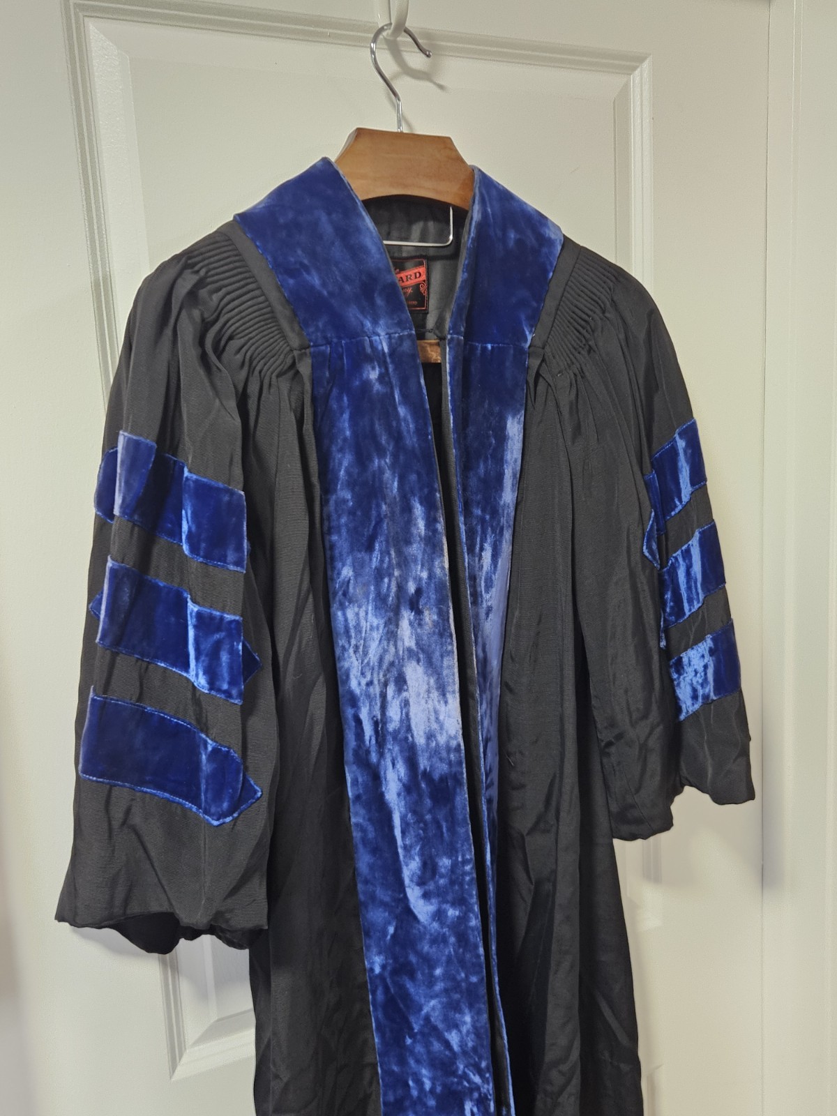 Vtg. C.E. Ward Doctoral Regalia Doctorate Gown w/ blue velvet and Tam