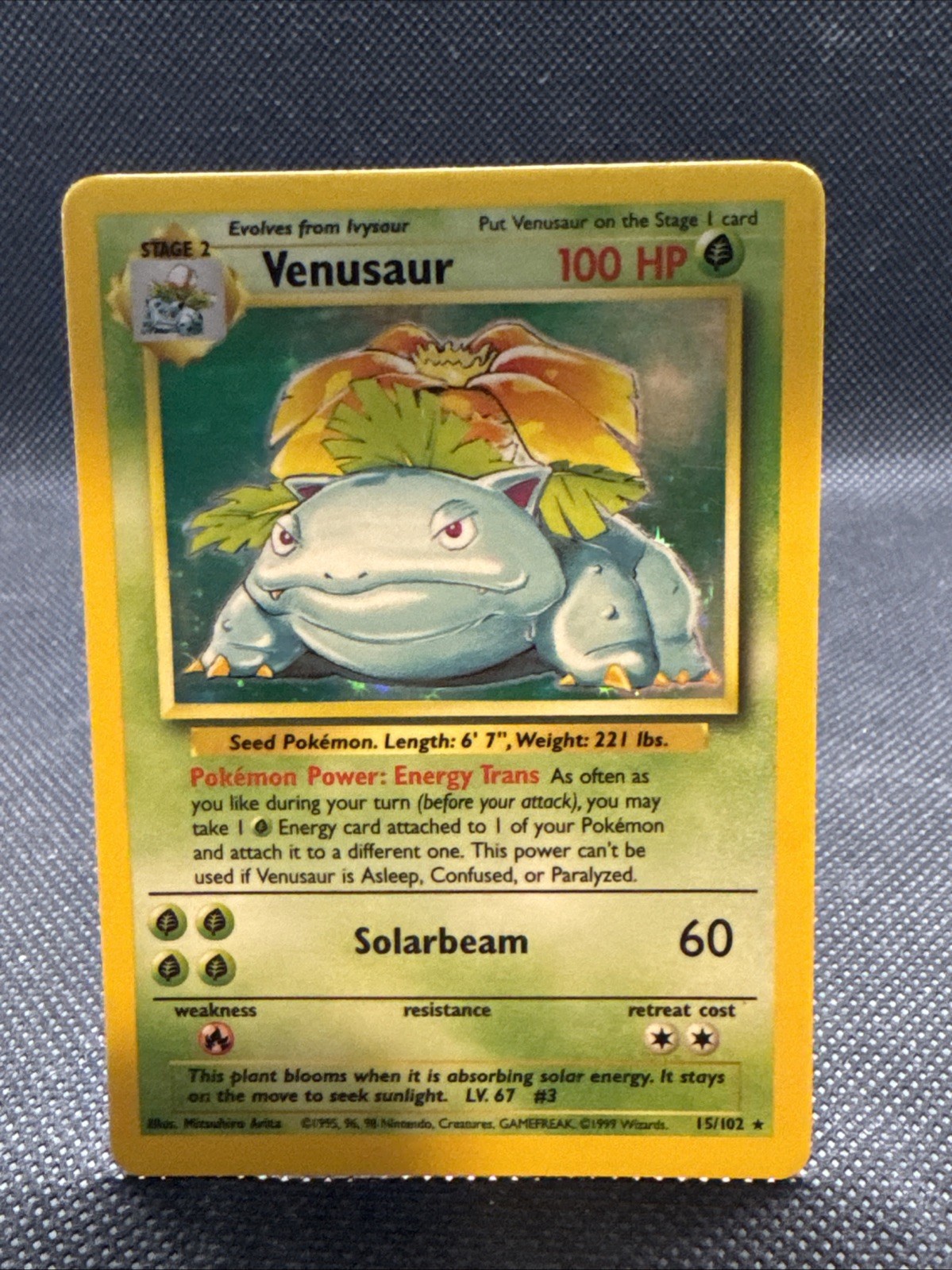Venusaur 015/102 Base Set Holo LP- Pokemon TCG