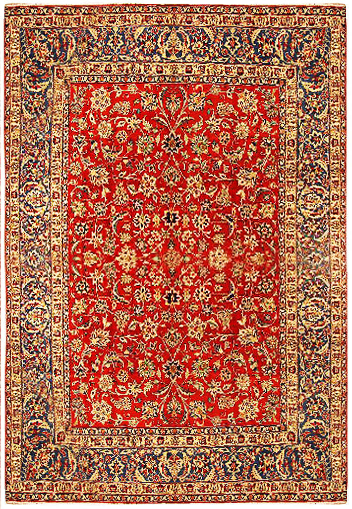 9x13\' OLD Traditional Esfahaan WOOL Rug 12957 9x13\' OLD Traditional Esfahaan WOOL Rug 12957