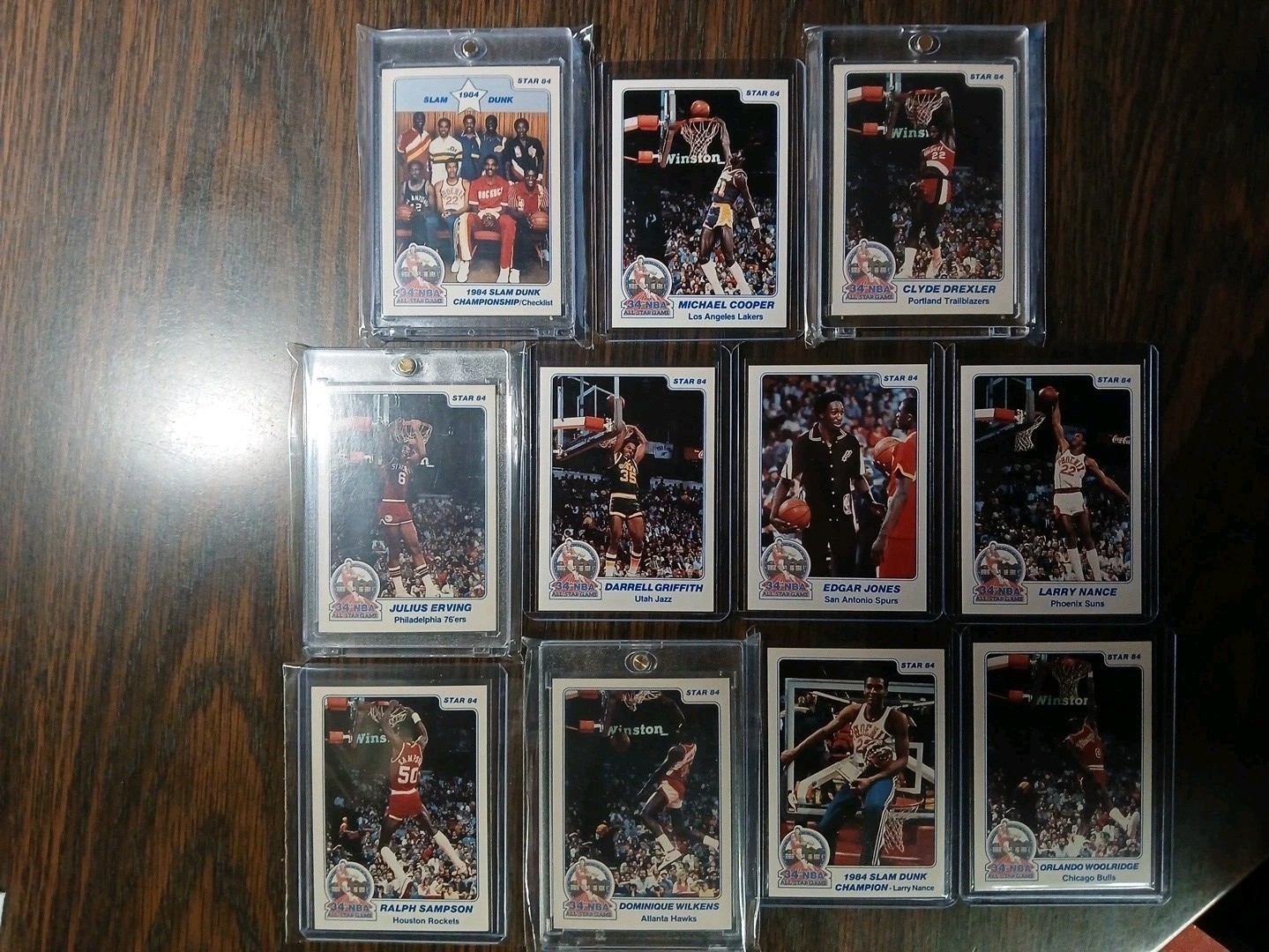 1983-84 Star NBA Slam Dunk Complete Set Clyde Drexler, Dominique Wilkins, Dr. J 1983-84 Star NBA Slam Dunk Complete Set Clyde Drexler, Dominique Wilkins, Dr. J