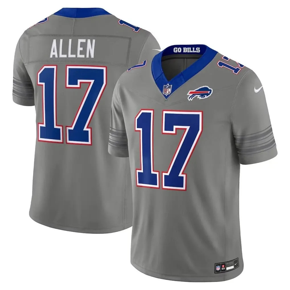 NEW Josh #17 Allen Nickel City Vapor F.U.S.E. MEN Stitched Jersey - Gray