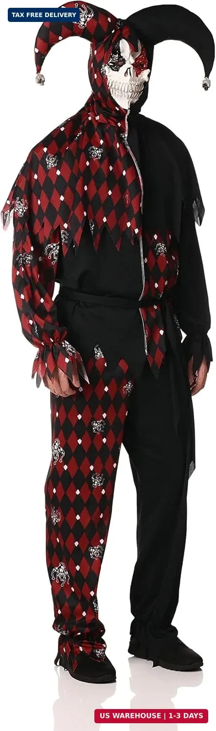 California Costumes Men\'s Sinister Jester Mardi Gras Carnival Costumes