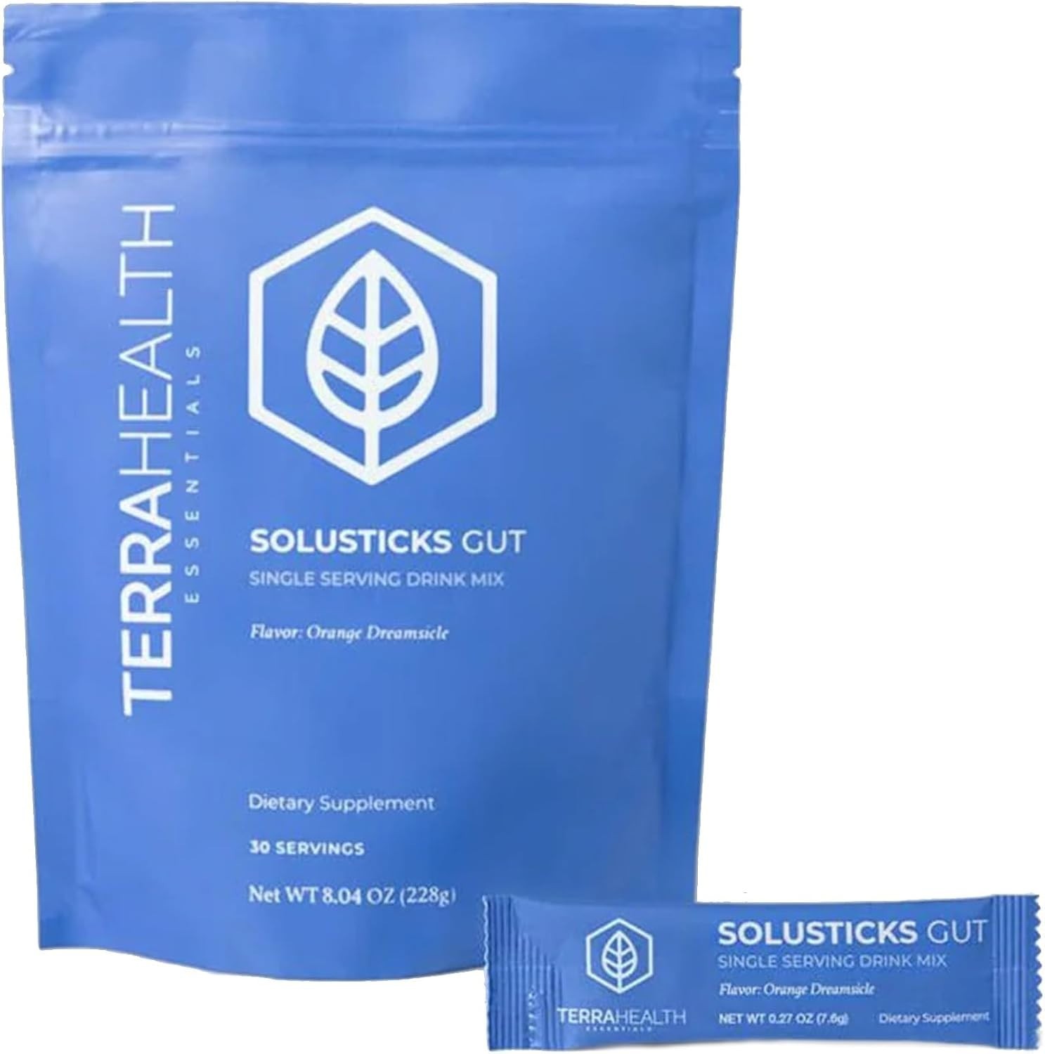 Terra Health Solusticks Leaky Gut & Microbiome Support Supplement, Orange Flavor