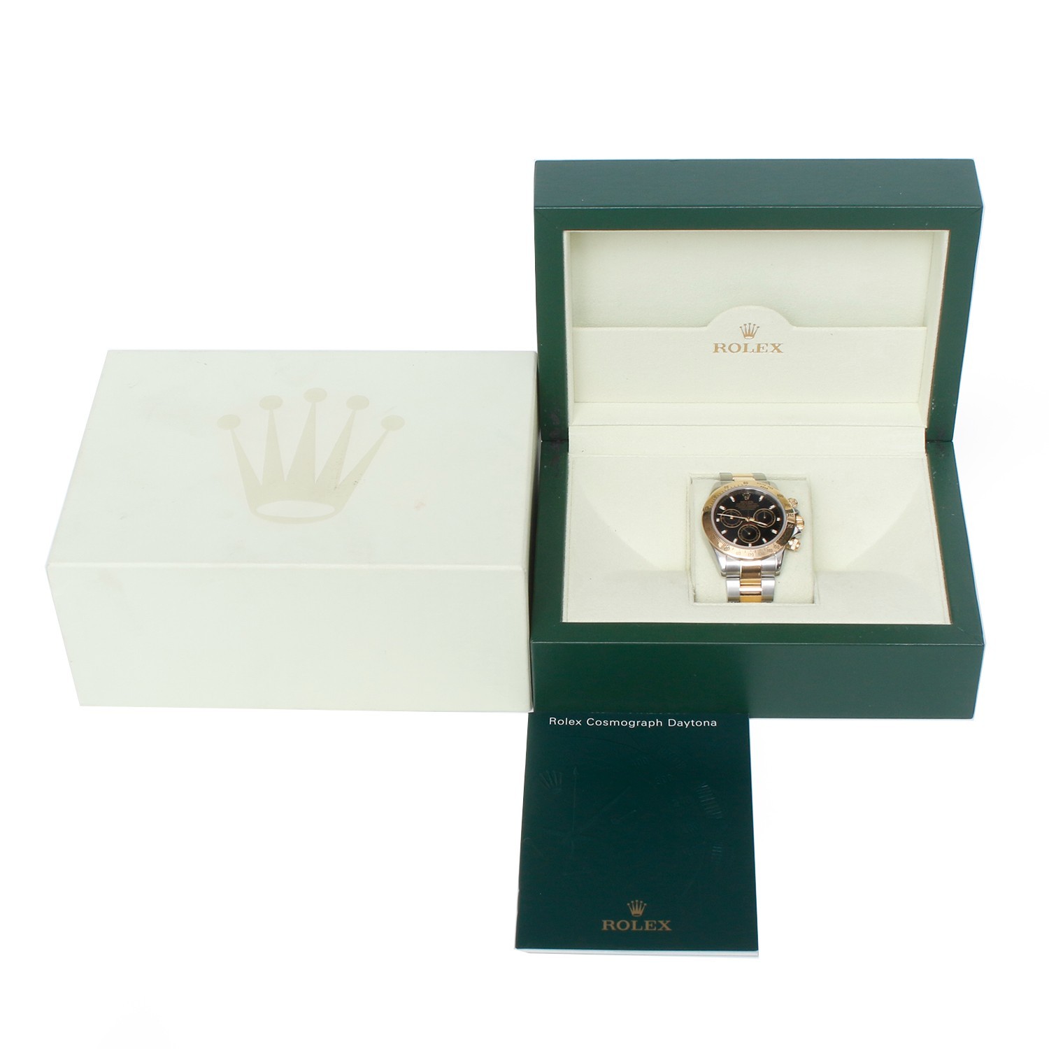 Rolex Daytona Cosmograph 116523  Black Dial 2-Tone Yellow Gold And Steel Watch