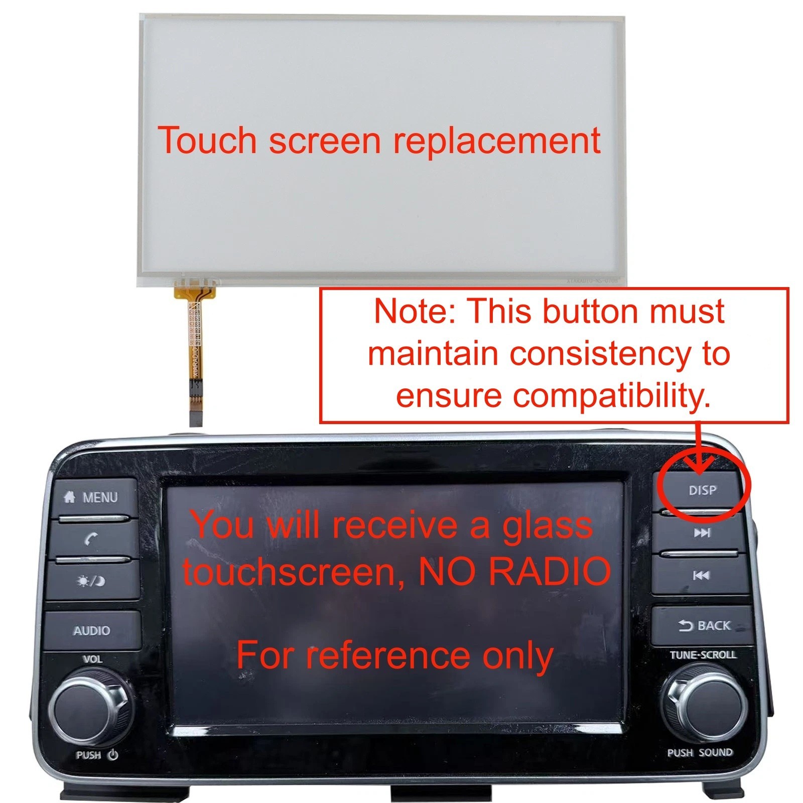 2021-2023 Nissan Versa REPLACEMENT 7inch TOUCH-SCREEN glass Digitizer NAVIGATION