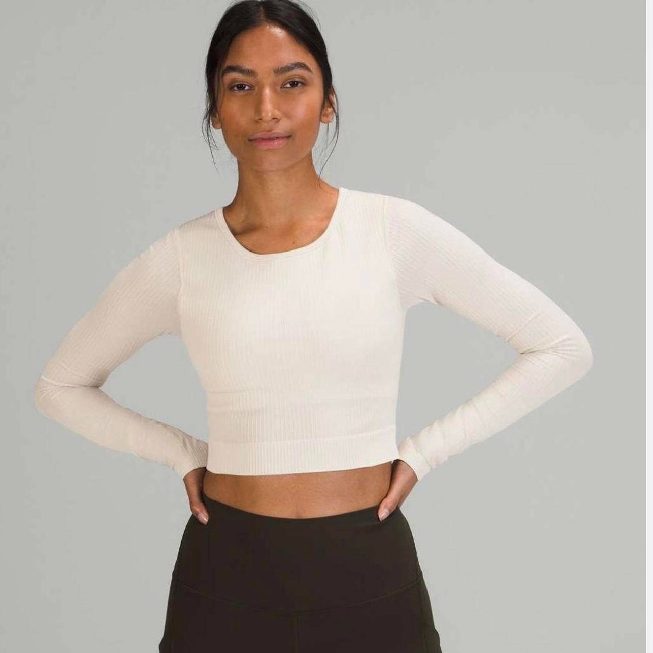 Lululemon Ebb to Street Long Sleeve Women Size 4 Beige Quiet Luxury Athleisure