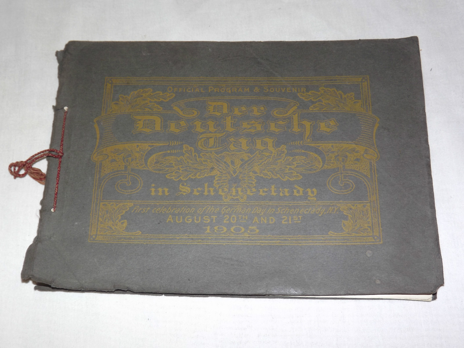 VINTAGE 1905 DER DEUTSCHE JAG FIRST GERMAN DAY SCHENECTADY NY SOUVENIR PROGRAM VINTAGE 1905 DER DEUTSCHE JAG FIRST GERMAN DAY SCHENECTADY NY SOUVENIR PROGRAM