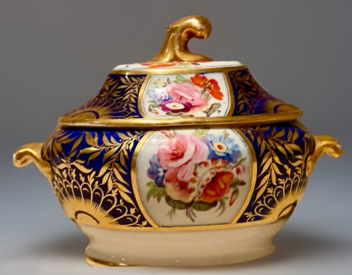 Regency Coalport Porcelain Covered Sugar Bowl Tureen — John Rose, c. 1810–1825