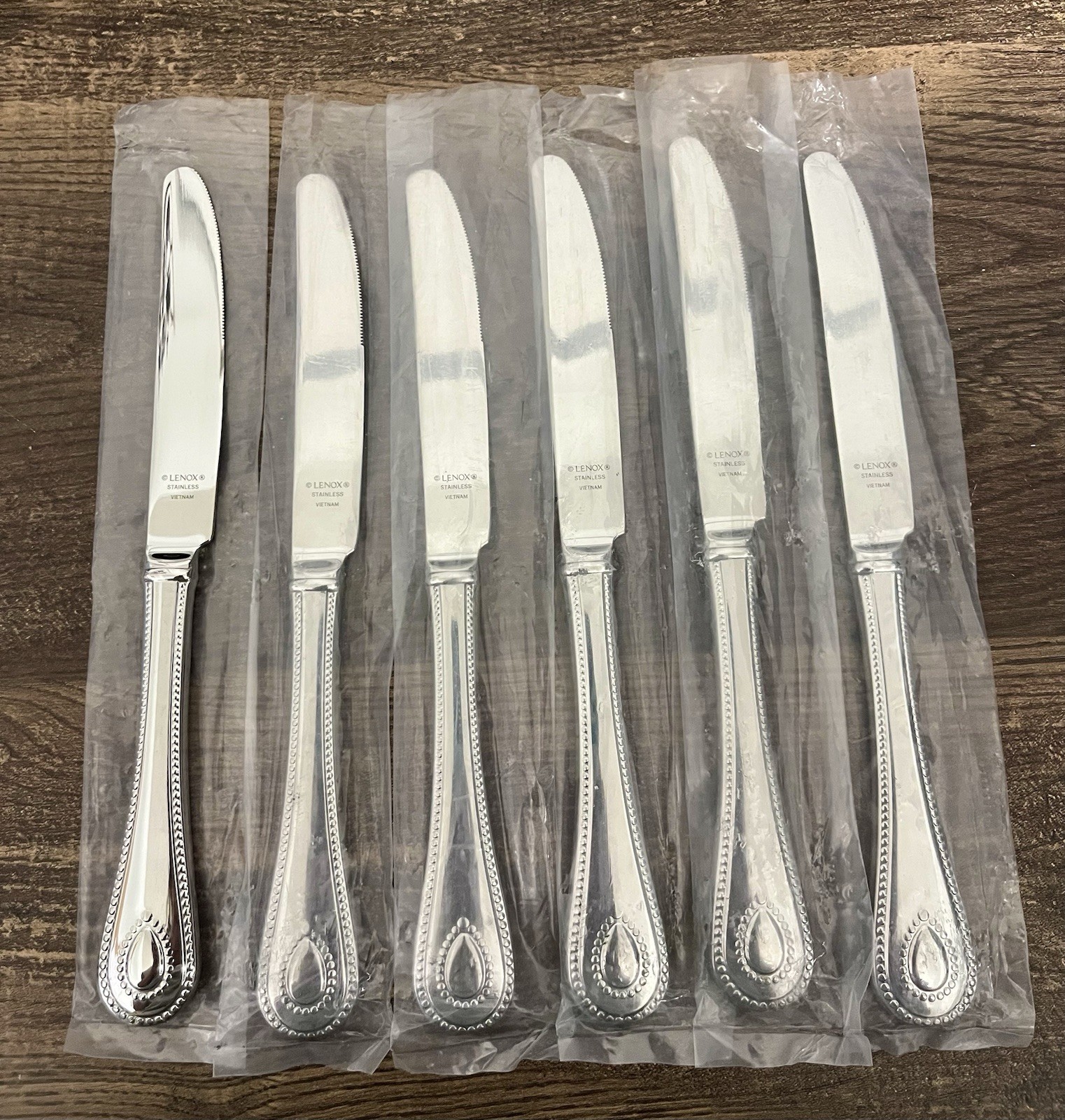 6-Lenox FRENCH PERLE Dinner Knife 18/10 Glossy Set Of 6 NEW 6-Lenox FRENCH PERLE Dinner Knife 18/10 Glossy Set Of 6 NEW