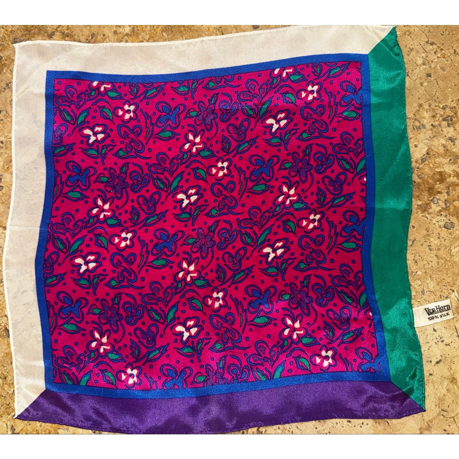 Vintage Van Horn 100% Silk Pocket Square Vintage Van Horn 100% Silk Pocket Square