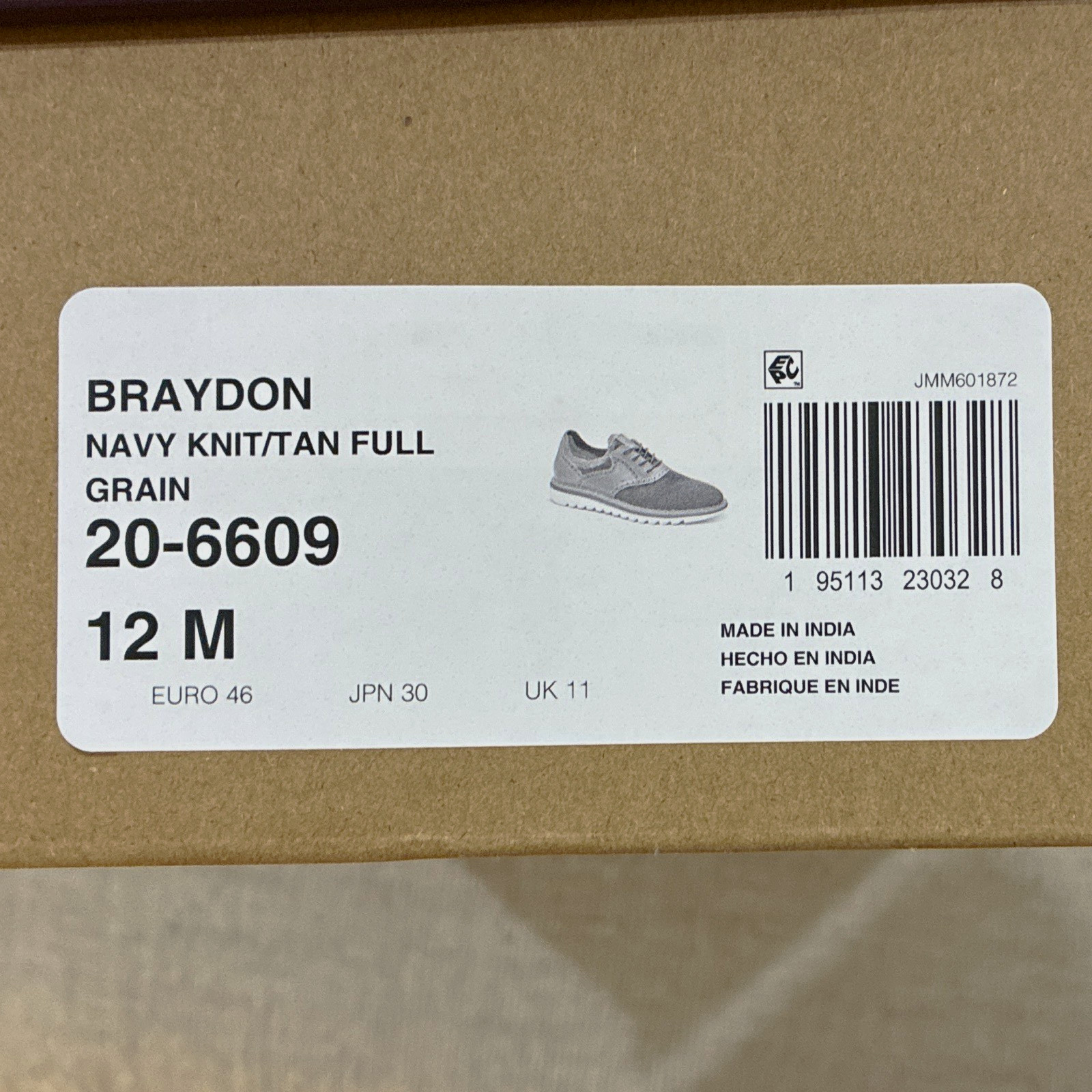 Johnston & Murphy Braydon Navy/Brown Knit Polyester Lace-Up Sneakers 12M Johnston & Murphy Braydon Navy/Brown Knit Polyester Lace-Up Sneakers 12M