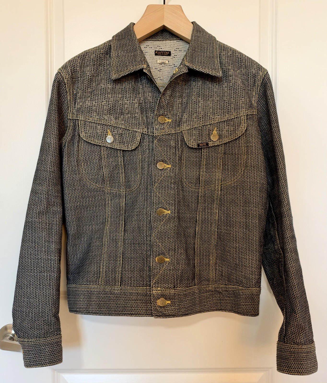 Kapital Pre-LVMH No 7 Century Denim Long Westerner Jacket Size 44 No7 Diamond