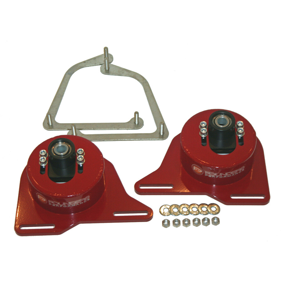 1982-1992 Camaro Firebird Adjutable Camber Caster Plates Strut Mounts - RED -