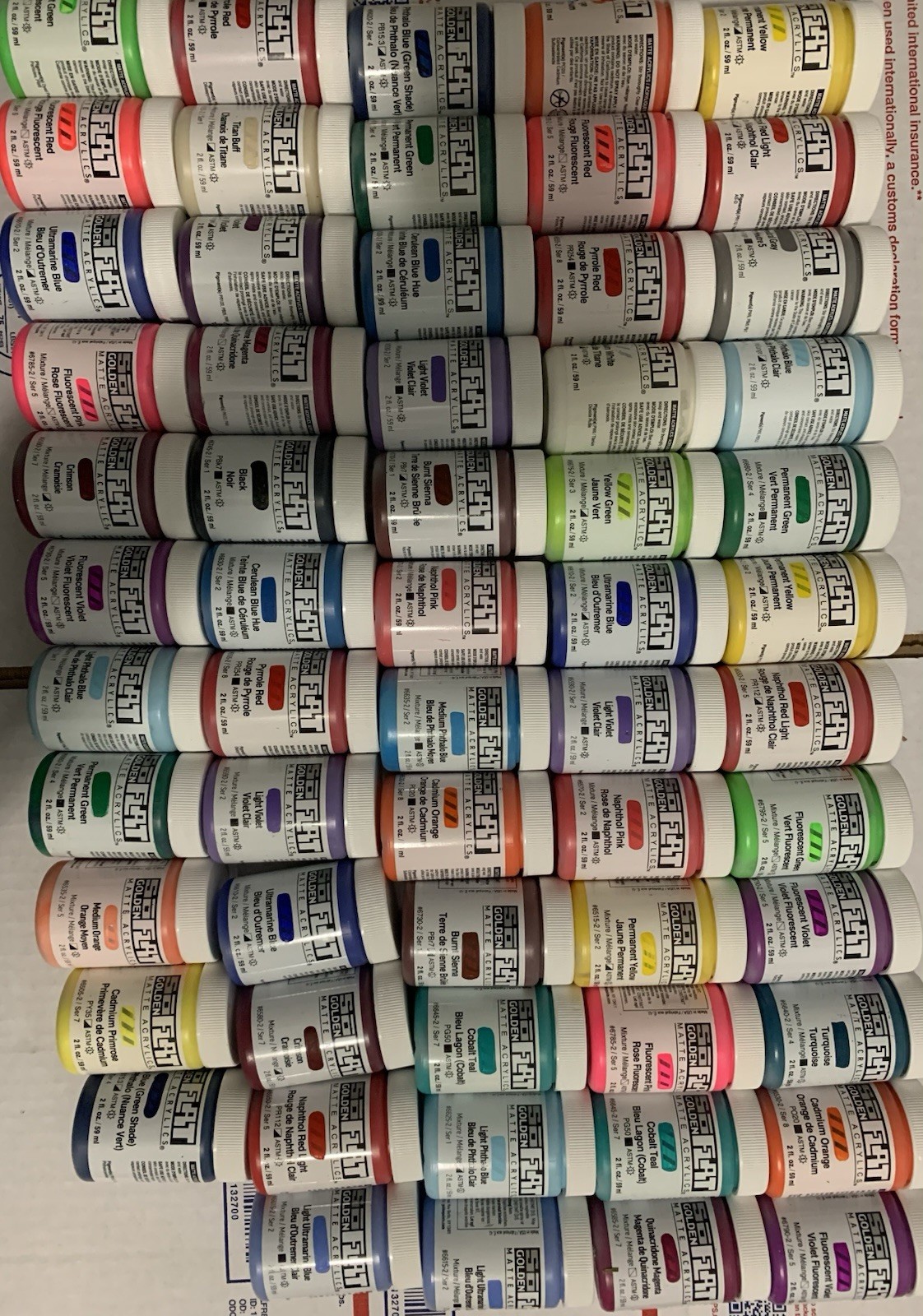 Golden So Flat Matte Acrylics 2 Fl Oz Lot of 59 NEW
