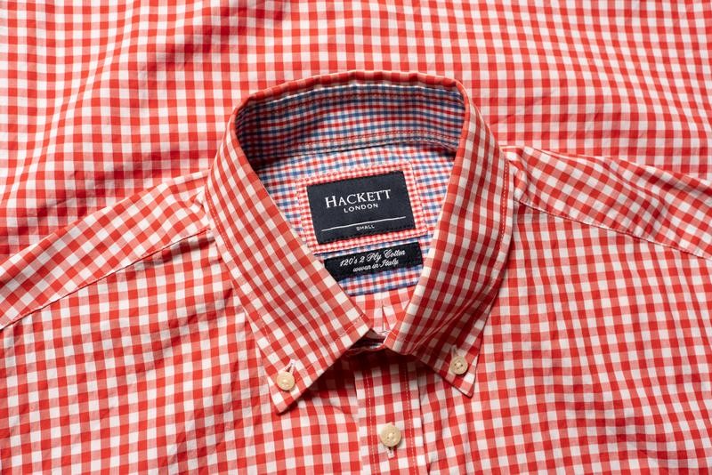 Hackett Cotton Red/White London Check Up Smh016872 Button Down Shirt Size S