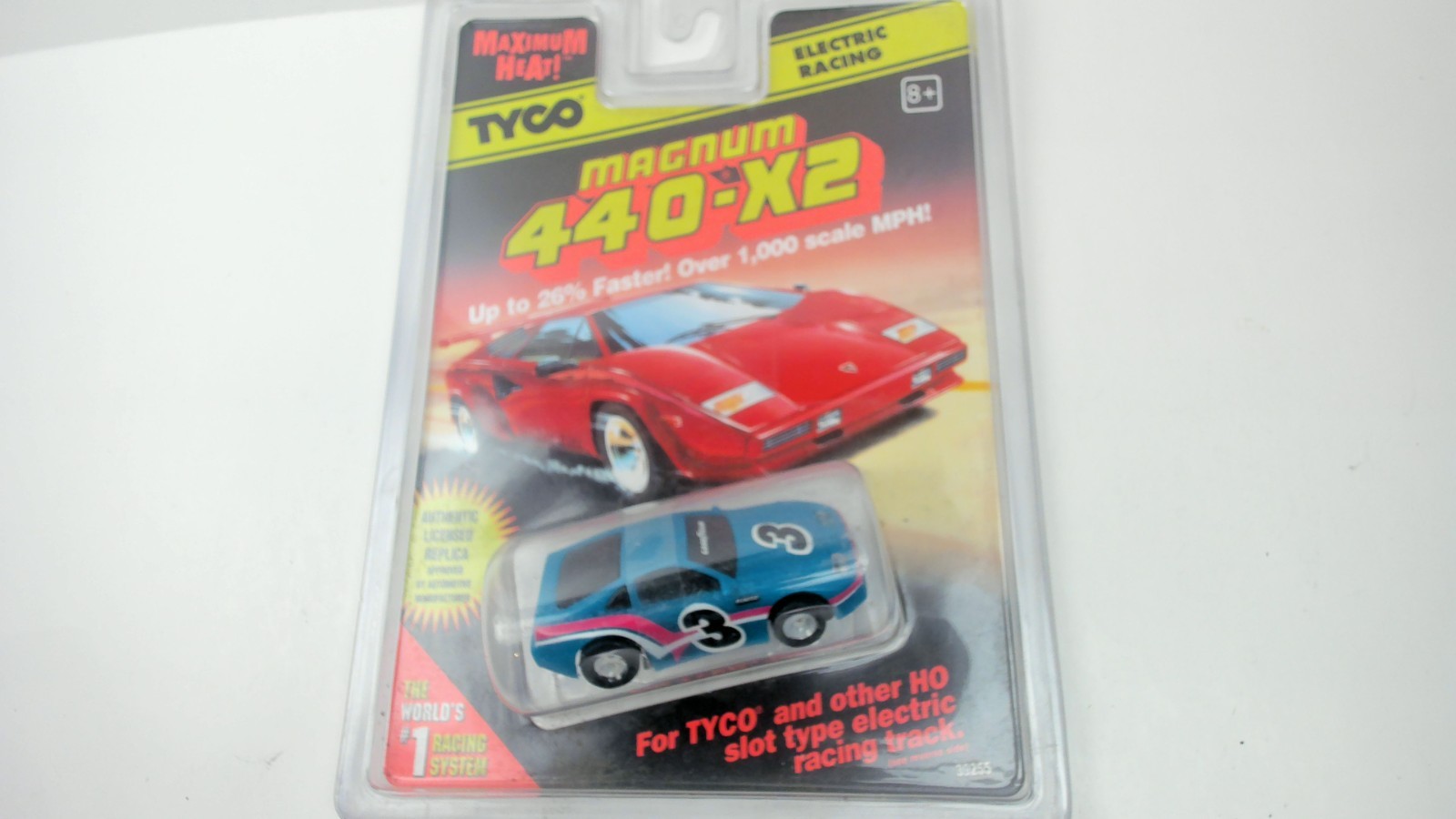 TYCO Magnum 440‑X2 HO Slot Car — Blue #3 — NOS — Sealed TYCO Magnum 440‑X2 HO Slot Car — Blue #3 — NOS — Sealed