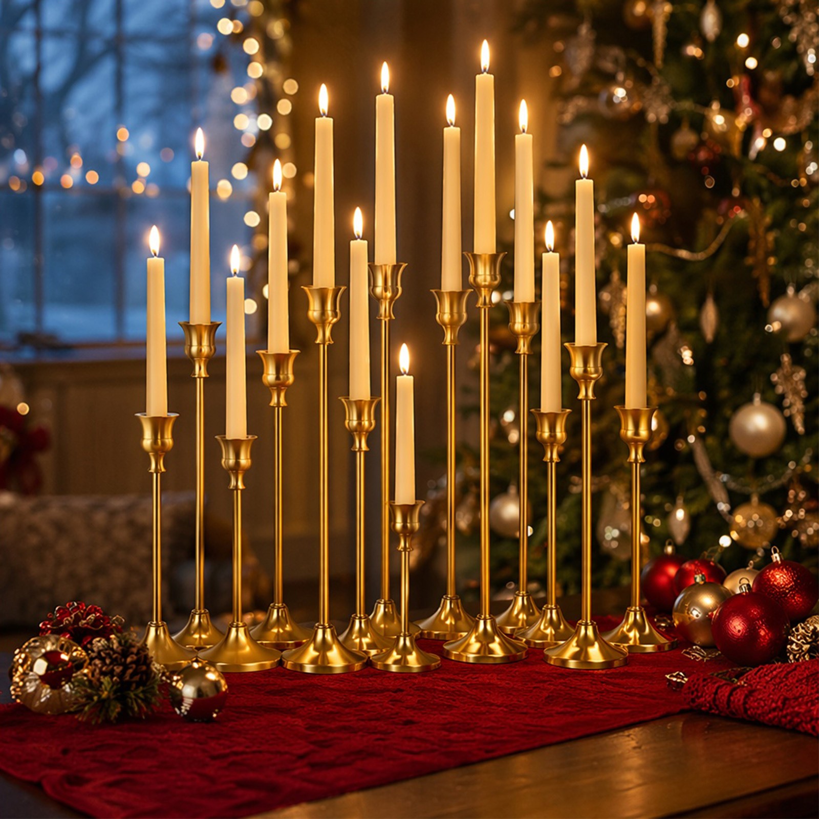Bulk 30PCS Gold Metal Candlestick Holders Taper Candle Holder Set
