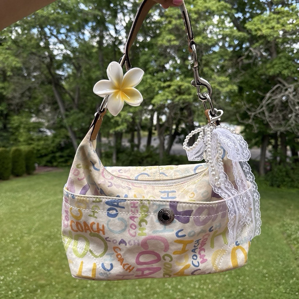 Super Cute Y2k Pastel Scribble Graffiti Vintage Coach Bag Purse Super Cute Y2k Pastel Scribble Graffiti Vintage Coach Bag Purse