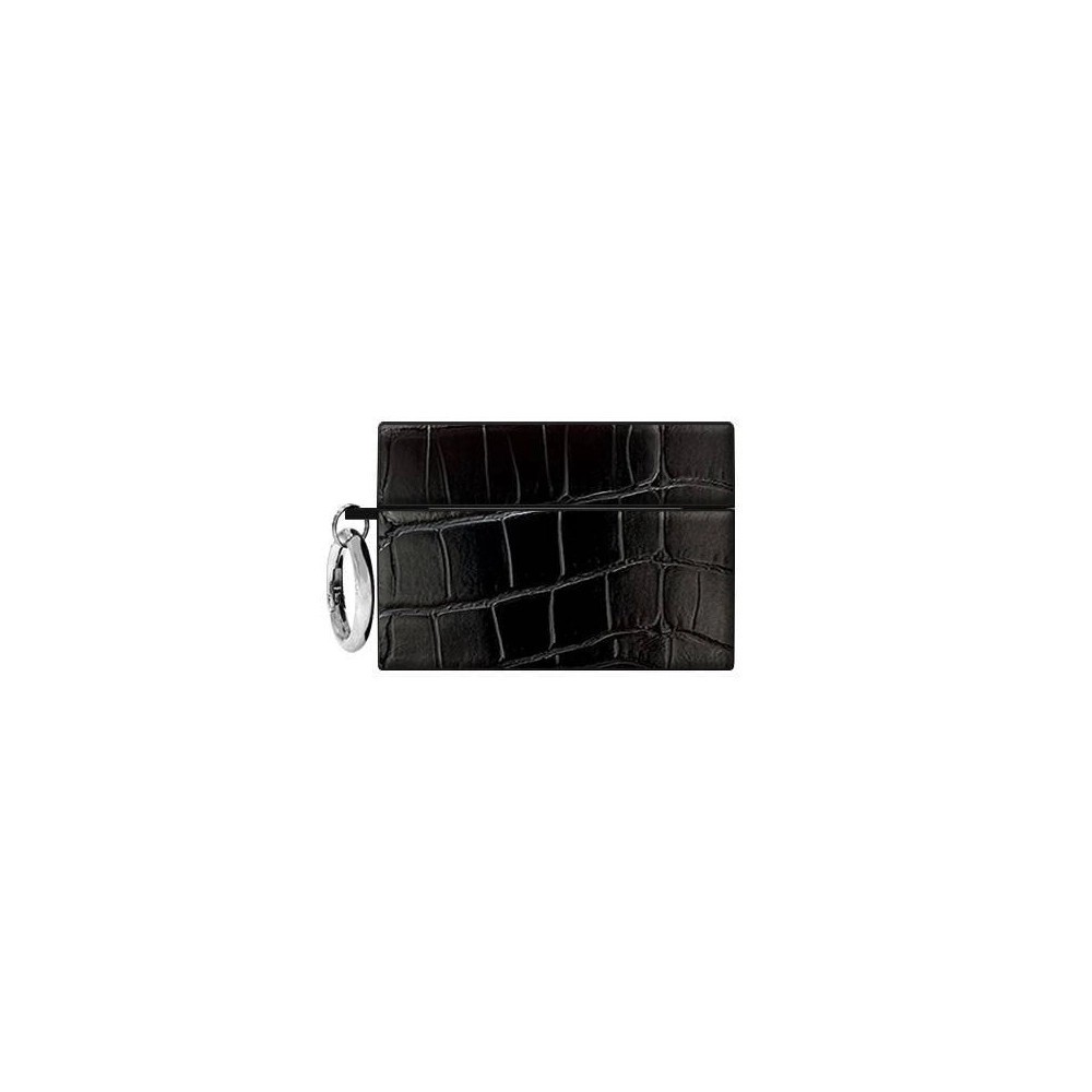 Flaunt Square AirPods Pro (1st/2nd gen.) Case - Black Crocodile Faux leather wit