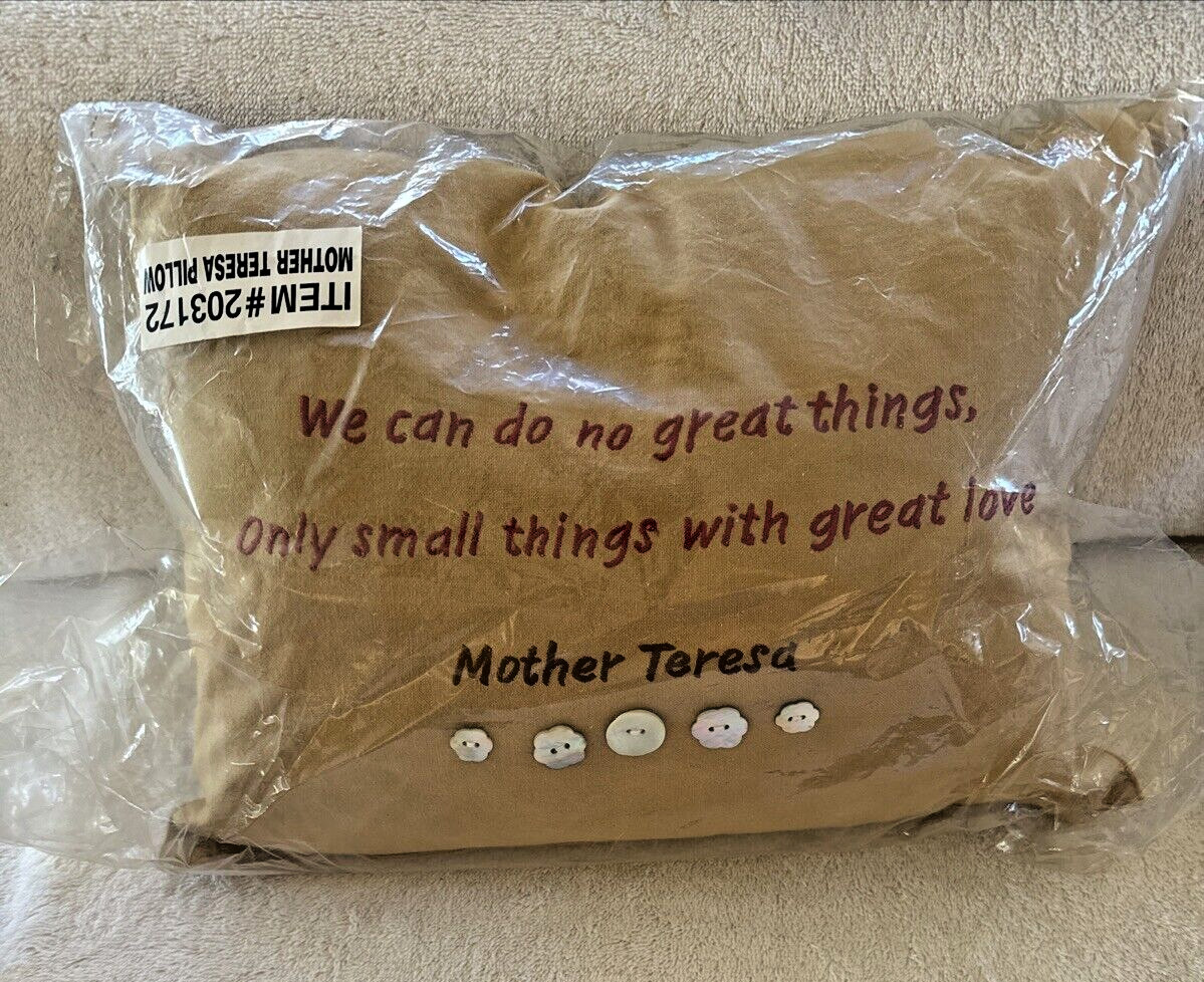 Mother Teresa Pillow “We Can Do No Great Things Only Small Things With Great Lov